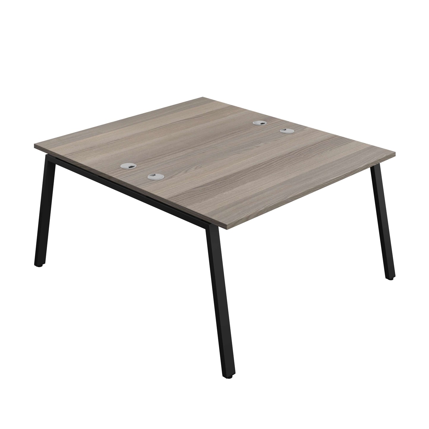 Synergy Bench with Cable Ports: 2 Person (FSC) : A-Frame Leg : 1400 | 800 | Grey Oak/Black