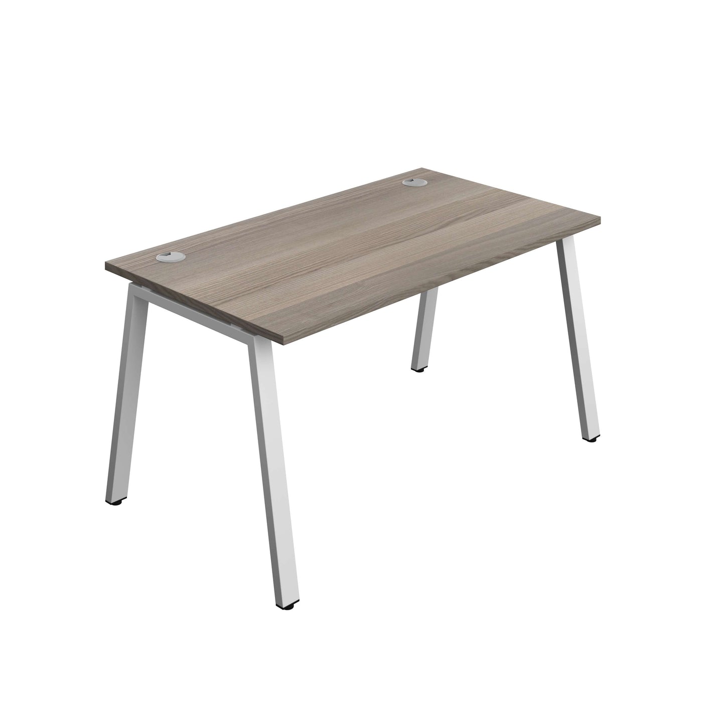 Synergy Bench with Cable Ports: 1 Person (FSC) : A-Frame Leg : 1400 | 800 | Grey Oak/Silver