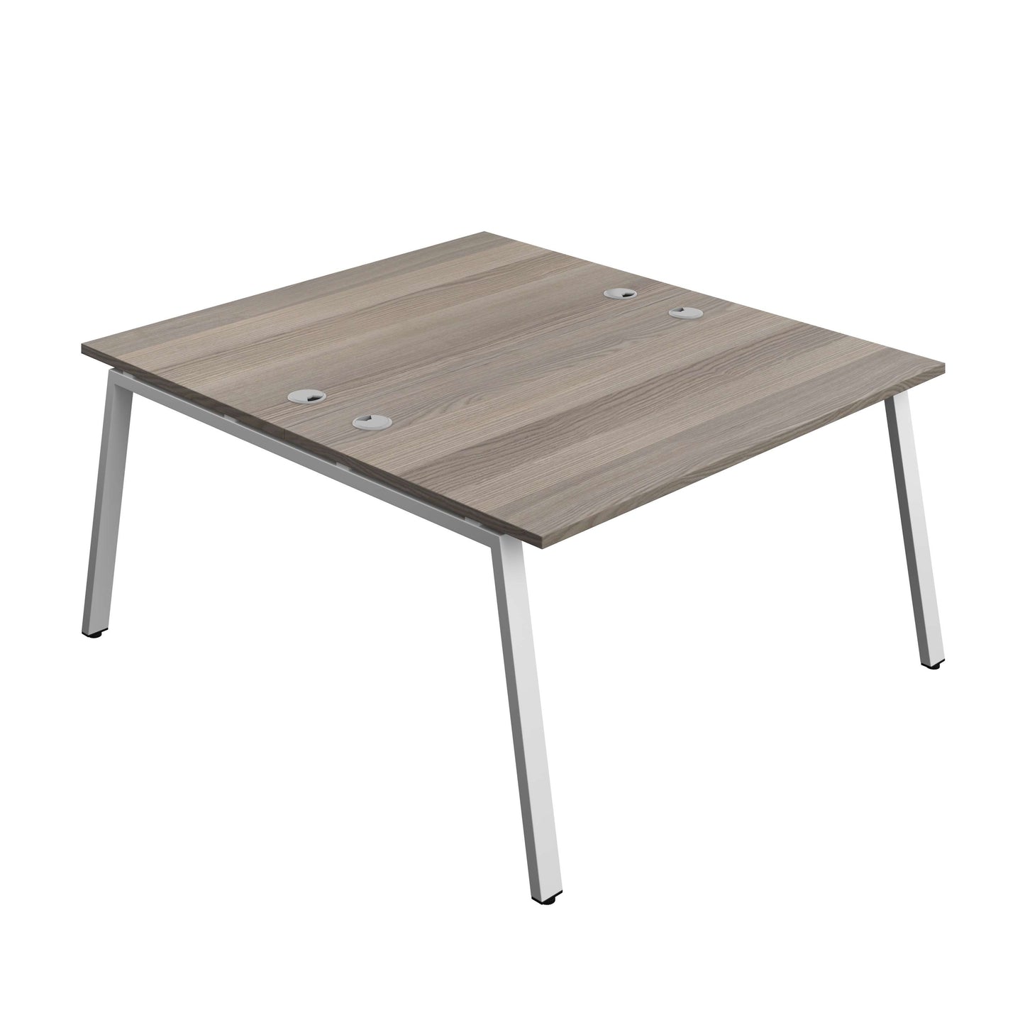 Synergy Bench with Cable Ports: 2 Person (FSC) : A-Frame Leg : 1400 | 800 | Grey Oak/Silver