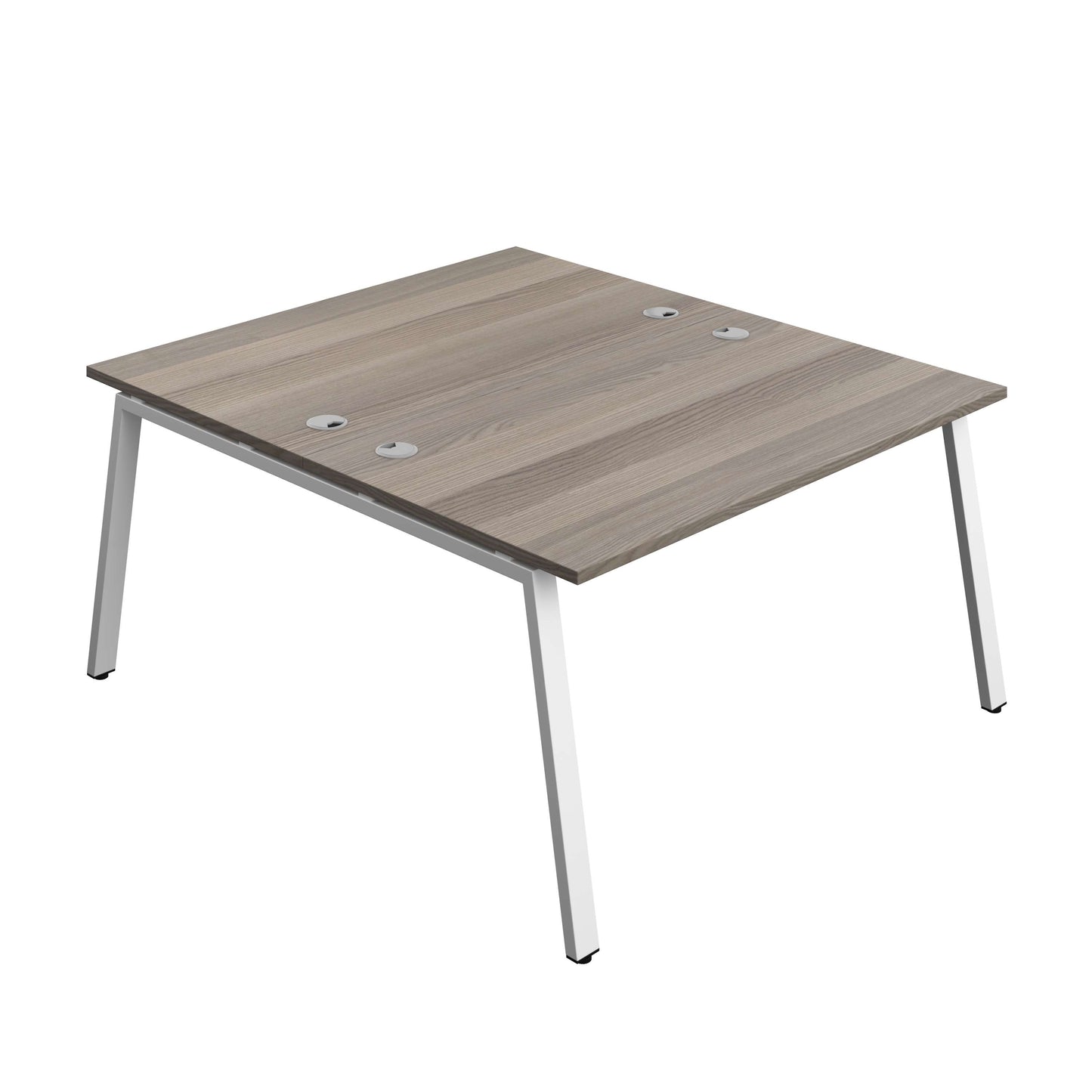 Synergy Bench with Cable Ports: 2 Person (FSC) : A-Frame Leg : 1400 | 800 | Grey Oak/White