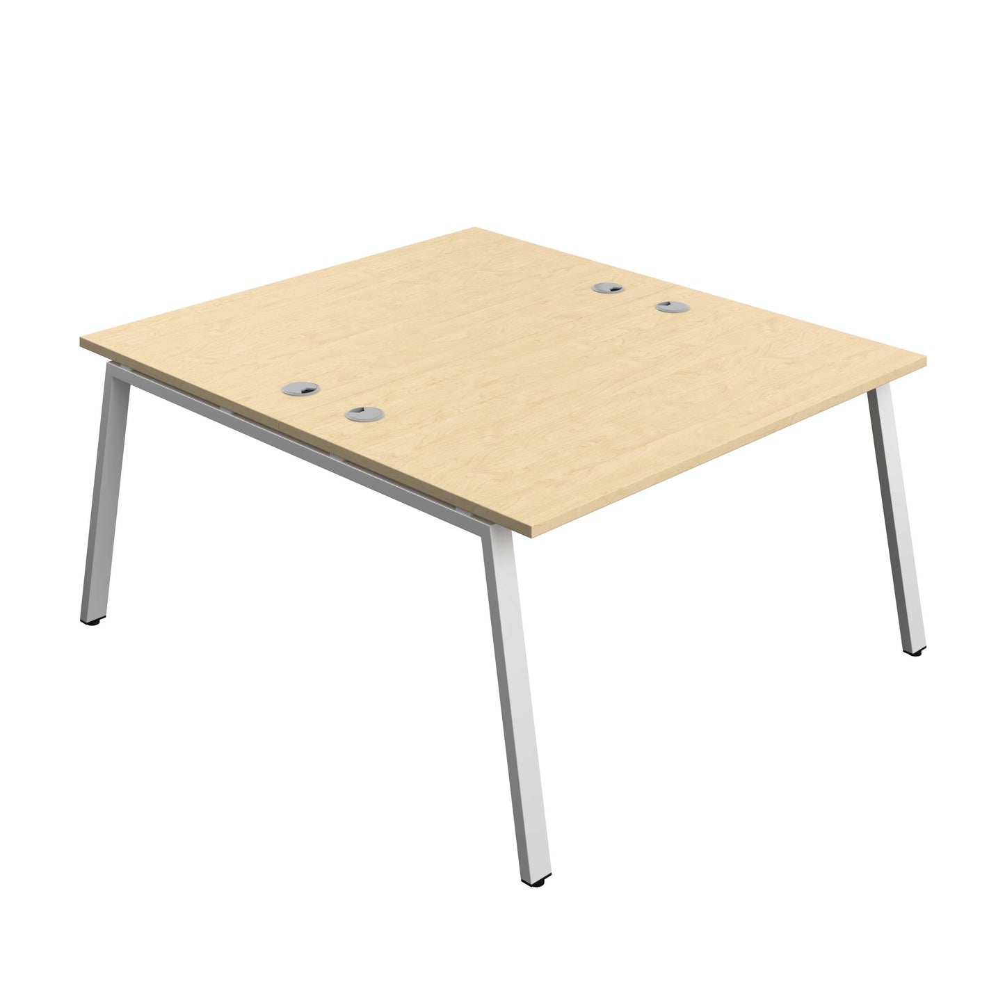 Synergy Bench with Cable Ports: 2 Person (FSC) : A-Frame Leg : 1400 | 800 | Maple/Silver