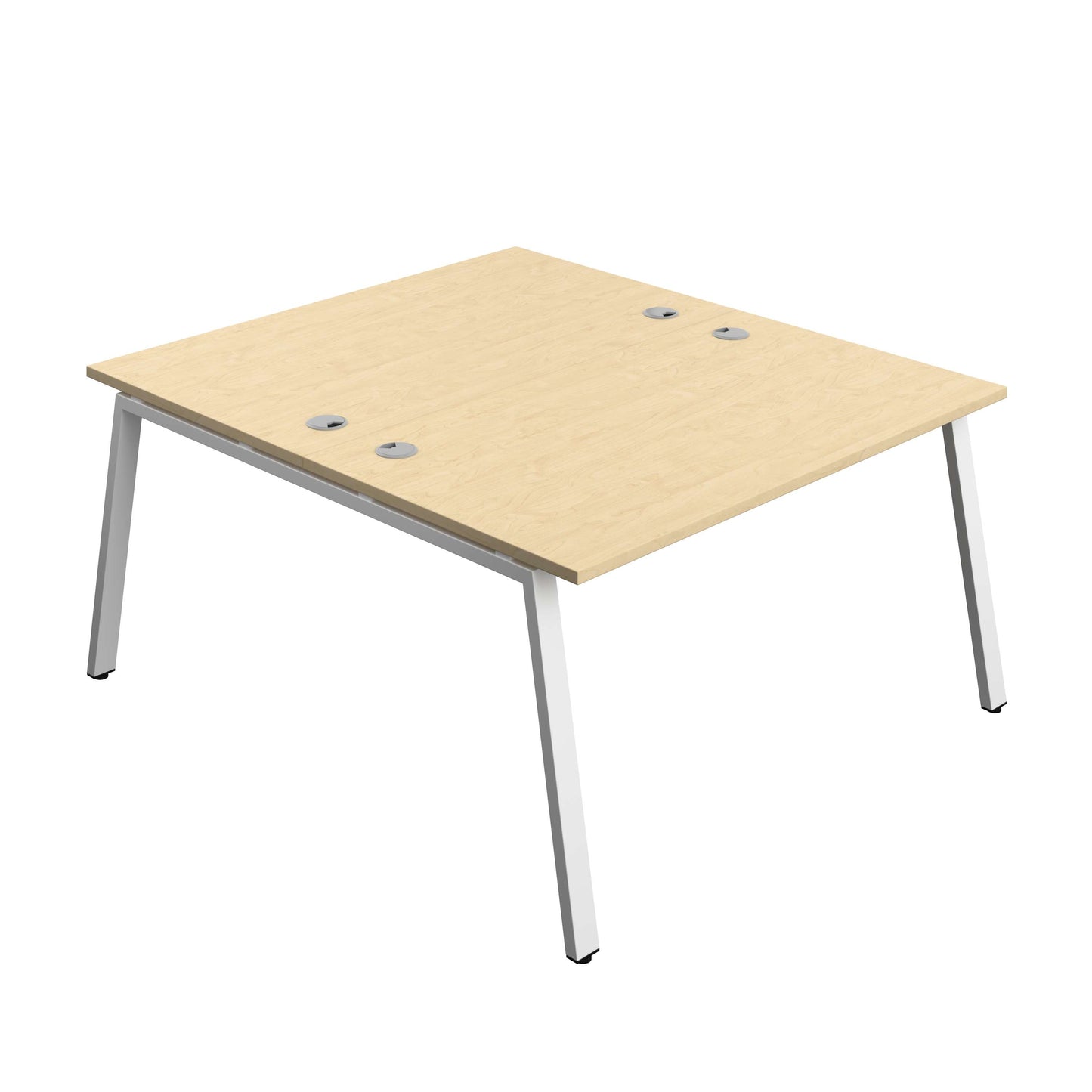 Synergy Bench with Cable Ports: 2 Person (FSC) : A-Frame Leg : 1400 | 800 | Maple/White