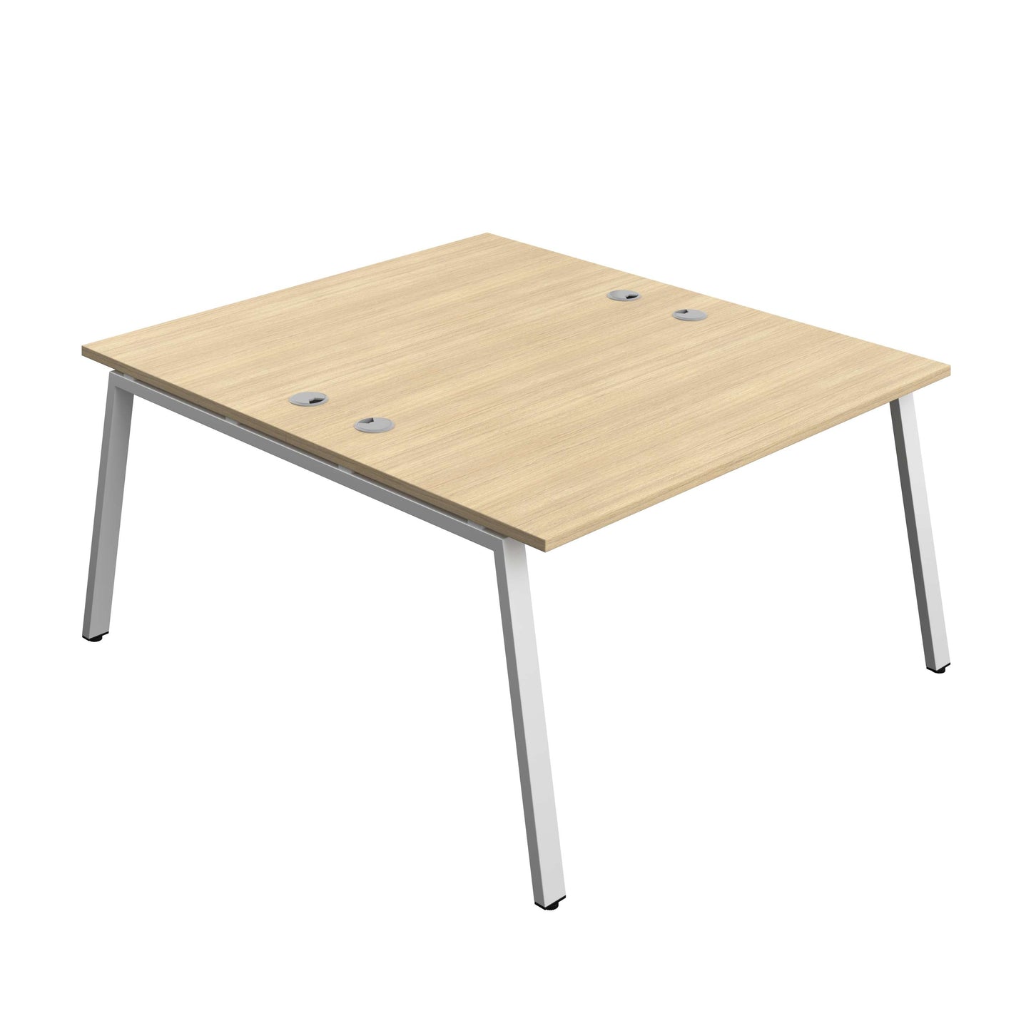 Synergy Bench with Cable Ports: 2 Person (FSC) : A-Frame Leg : 1400 | 800 | Nova Oak/Silver