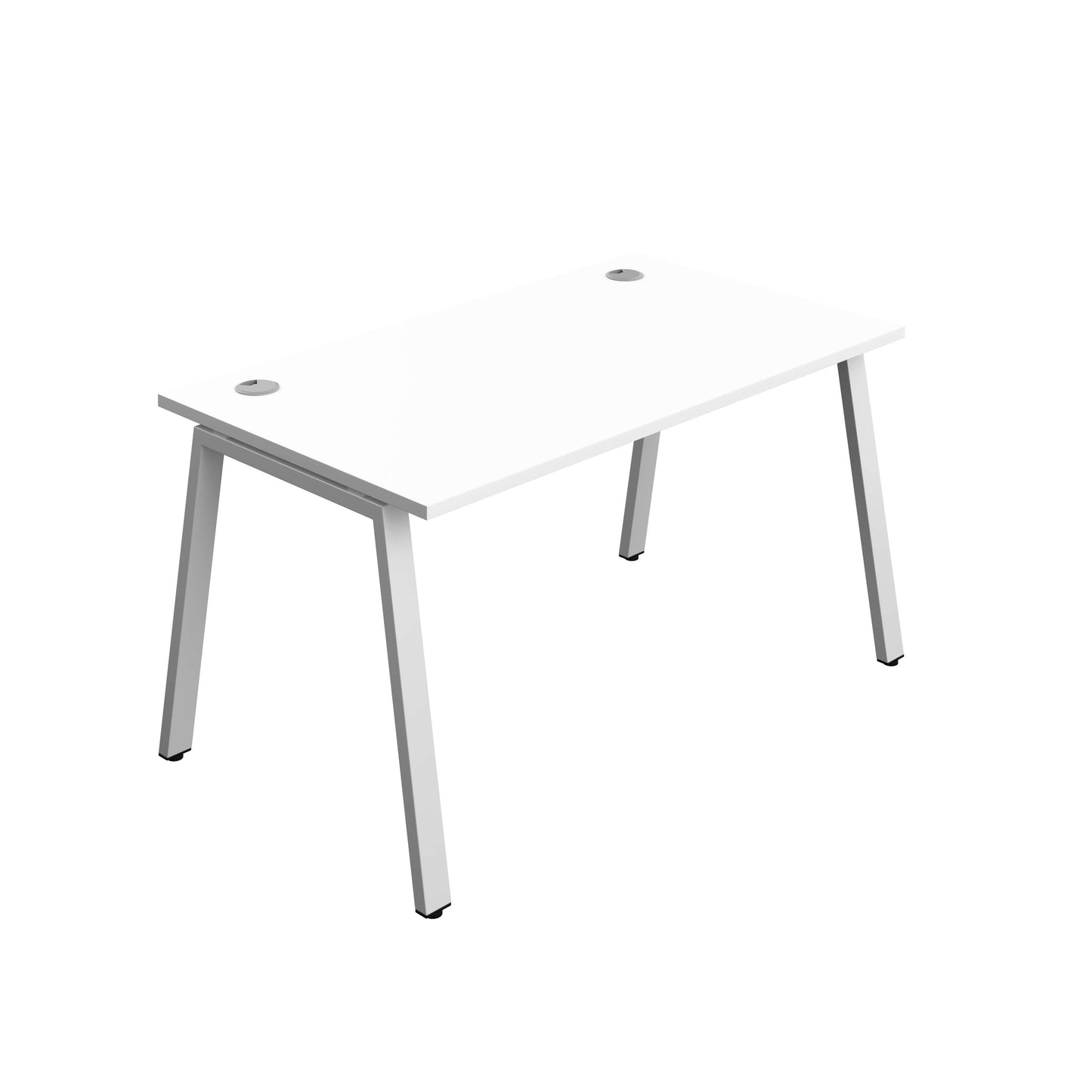 Synergy Bench with Cable Ports: 1 Person (FSC) : A-Frame Leg : 1400 | 800 | White/Silver