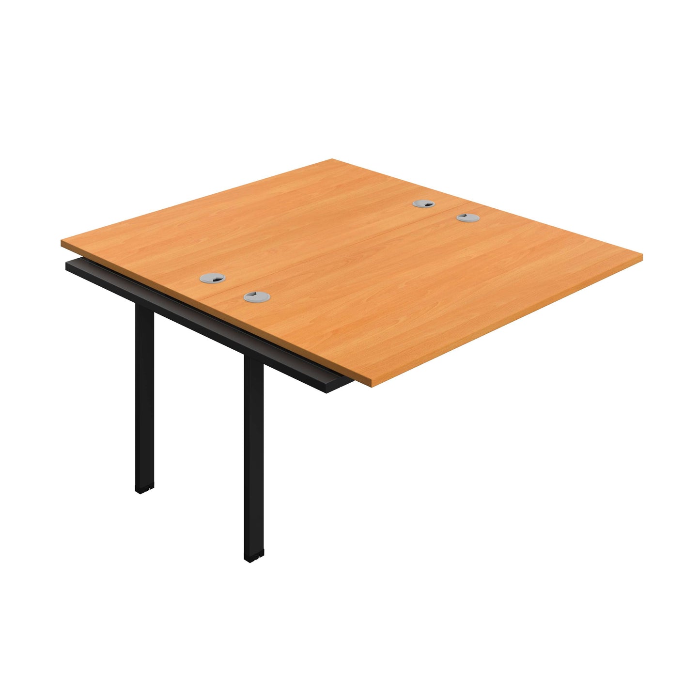 Synergy Bench Extension with Cable Ports: 2 Person (FSC) : 1400 | 800 | Beech/Silver