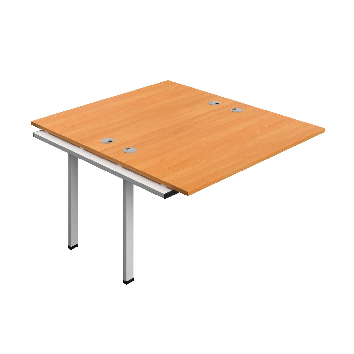 Synergy Bench Extension with Cable Ports: 2 Person (FSC) : 1400 | 800 | Beech/White