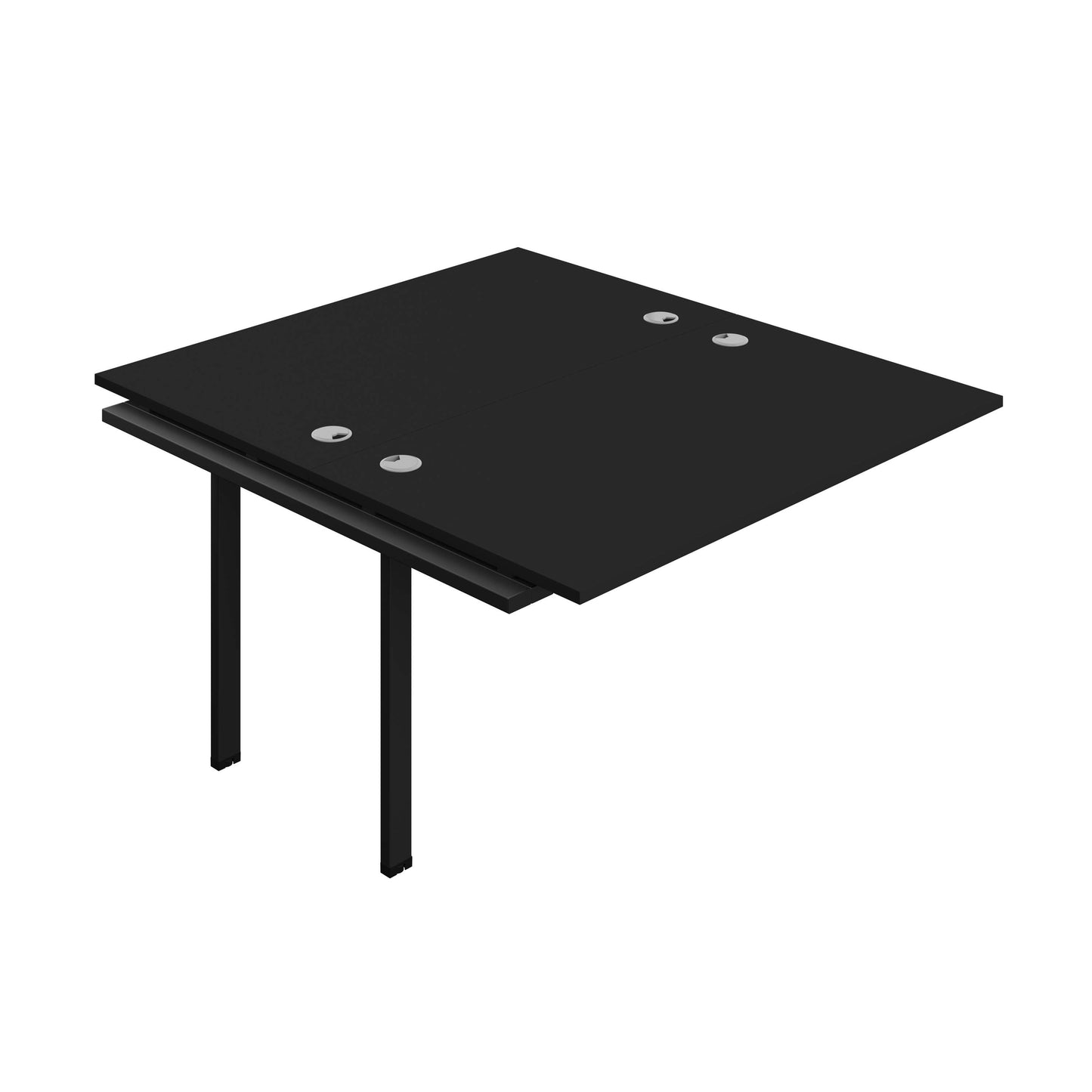 Synergy Bench Extension with Cable Ports: 2 Person (FSC) : 1400 | 800 | Black/Silver