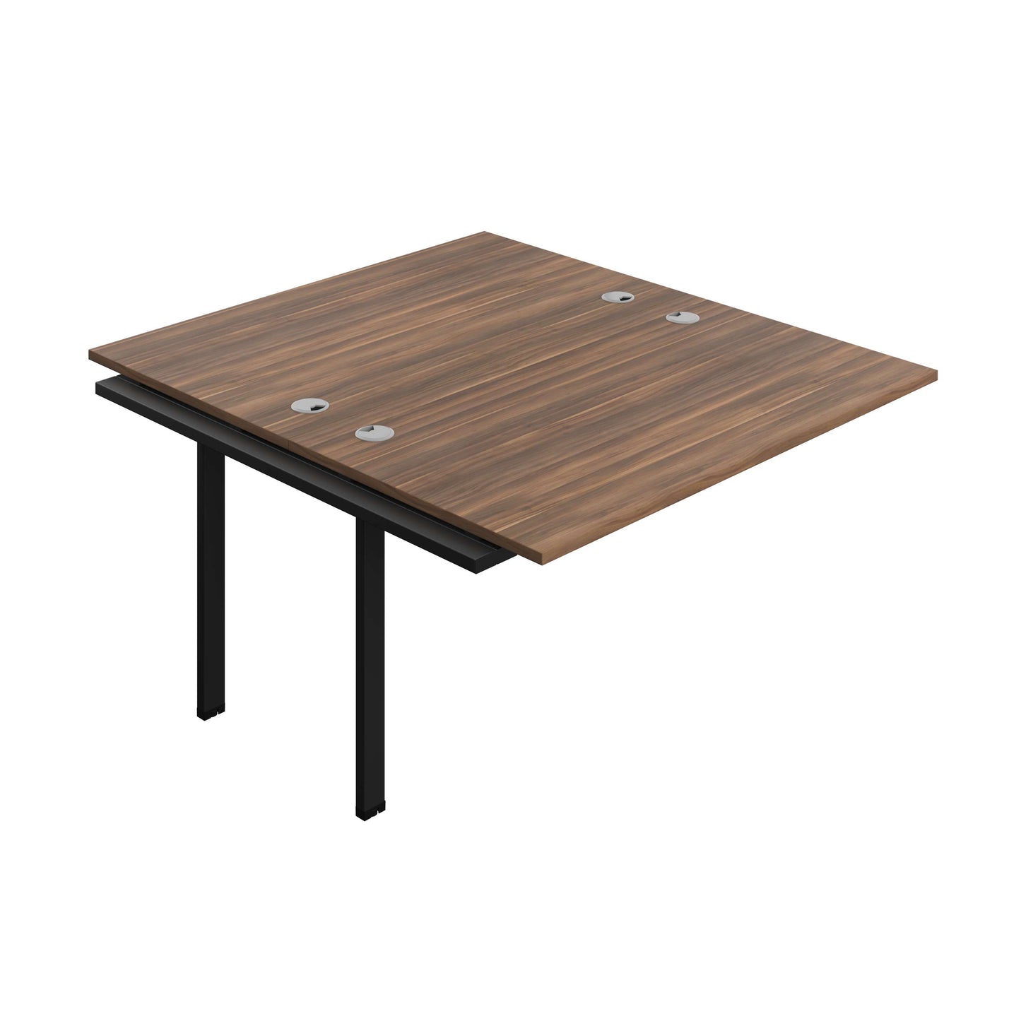 Synergy Bench Extension with Cable Ports: 2 Person (FSC) : 1400 | 800 | Dark Walnut/Silver