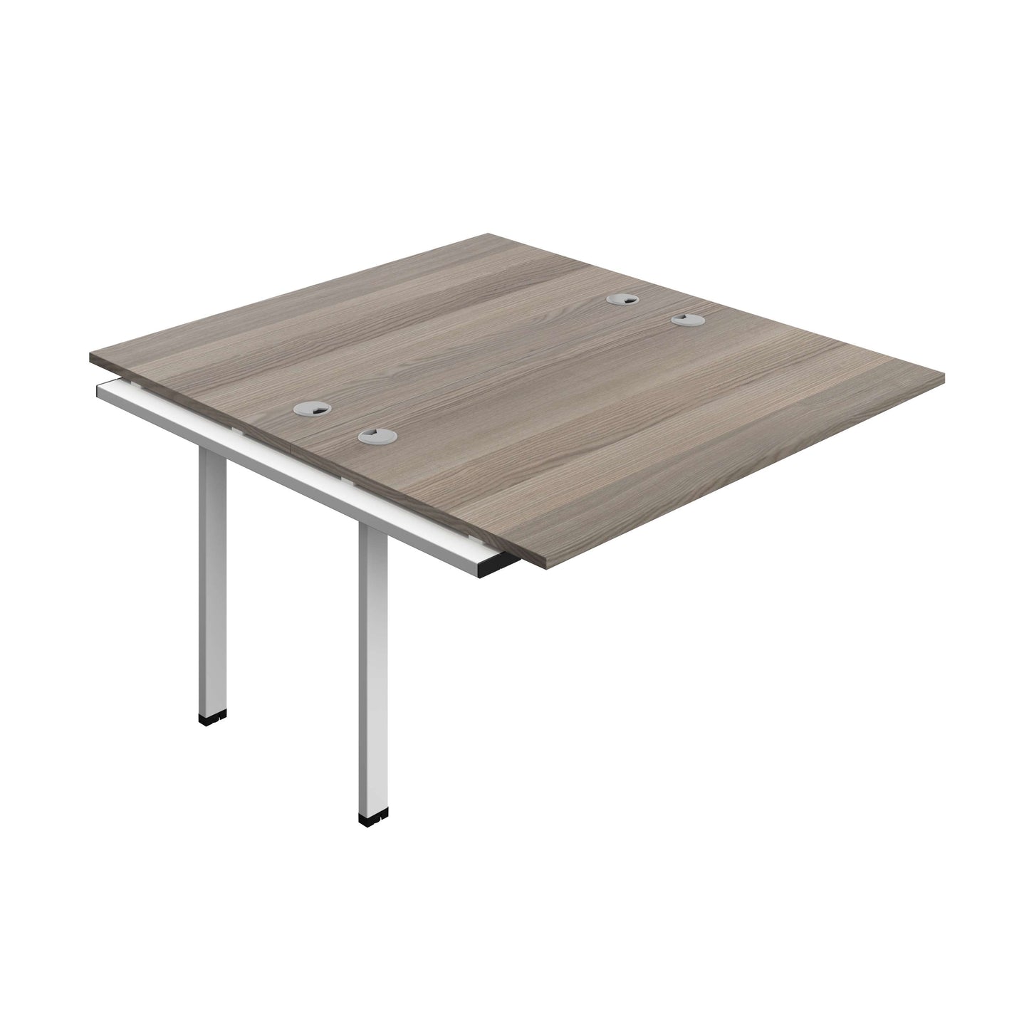 Synergy Bench Extension with Cable Ports: 2 Person (FSC) : 1400 | 800 | Grey Oak/Black