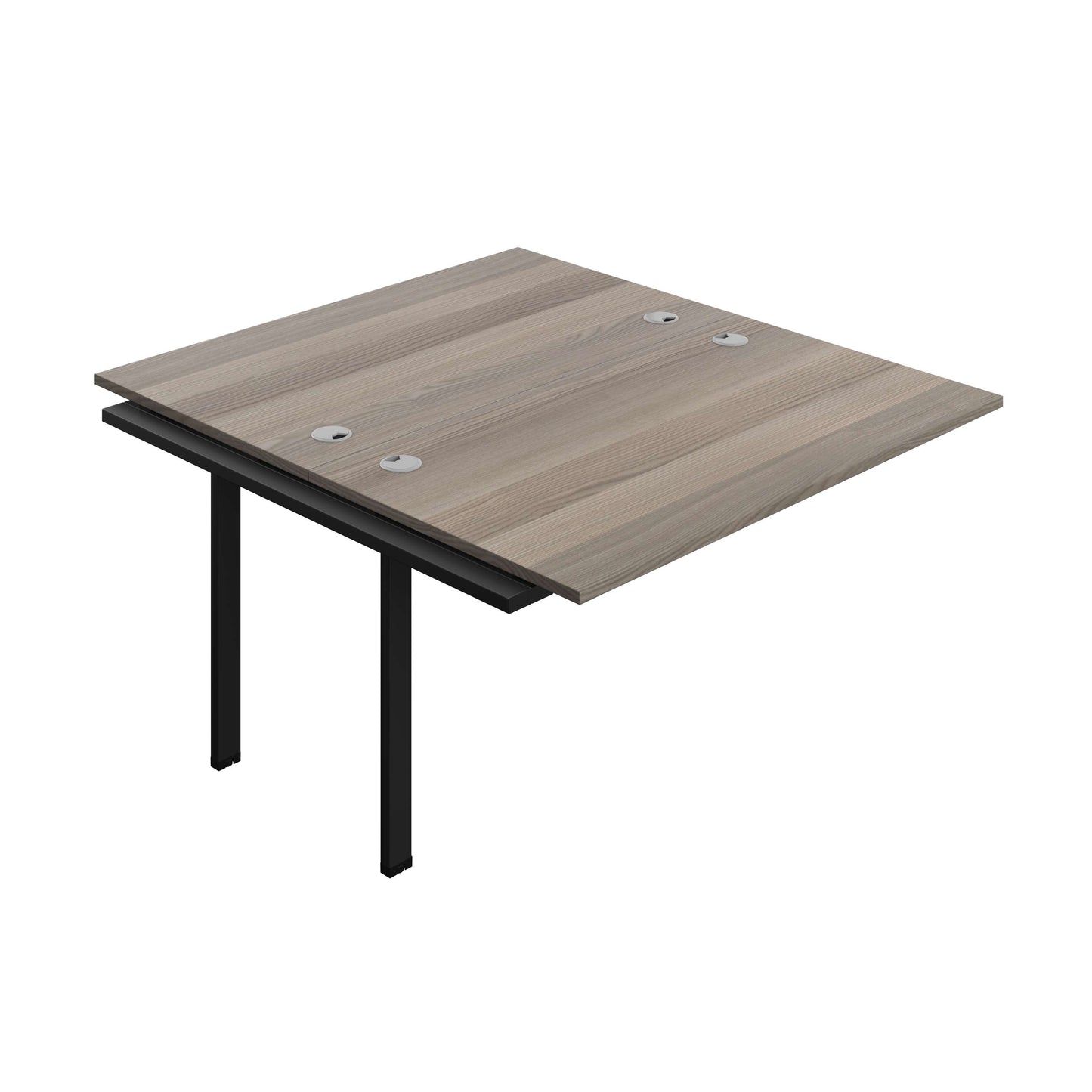 Synergy Bench Extension with Cable Ports: 2 Person (FSC) : 1400 | 800 | Grey Oak/Silver