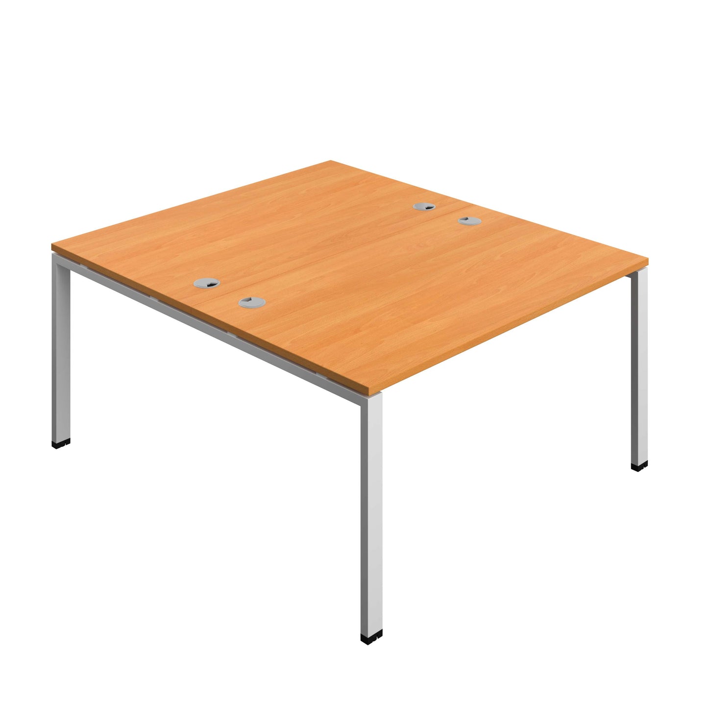 Synergy Bench with Cable Ports: 2 Person (FSC) : Goal Post Leg : 1400 | 800 | Beech/Silver