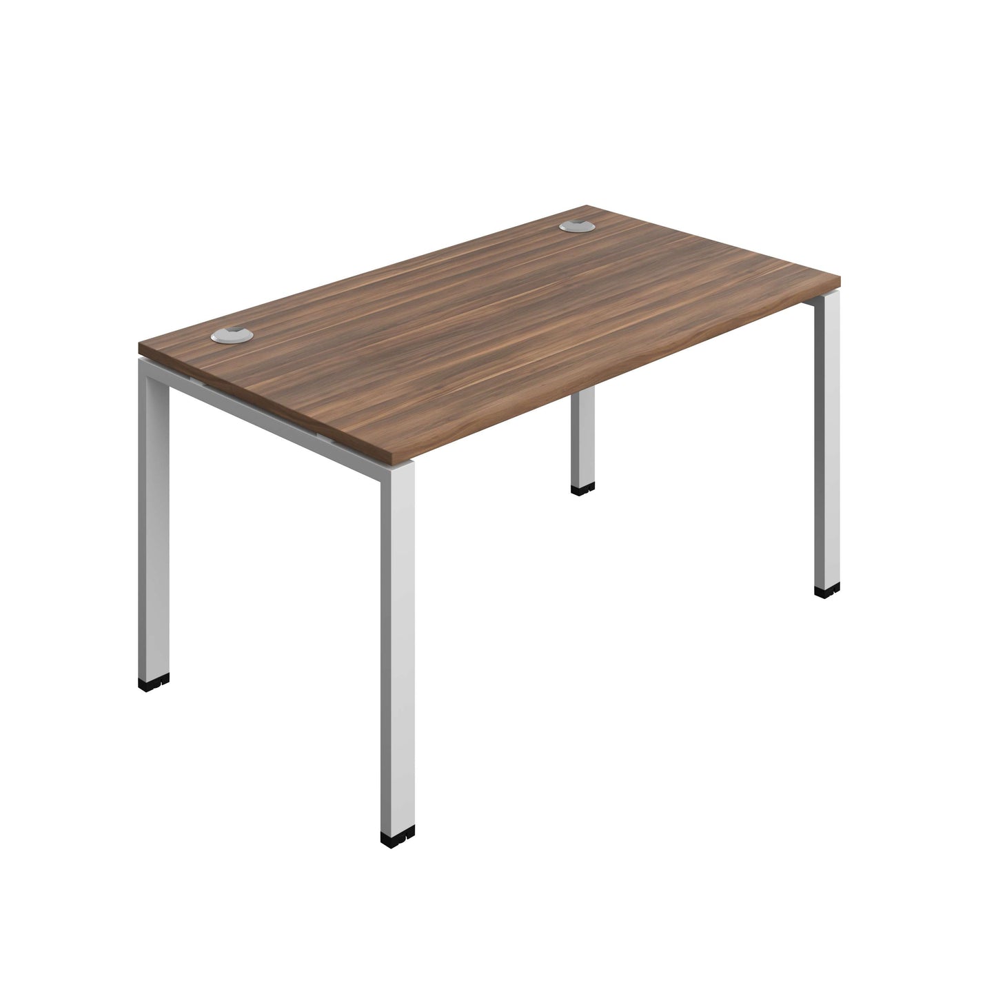 Synergy Bench with Cable Ports: 1 Person (FSC) : Goal Post Leg : 1400 | 800 | Dark Walnut/Silver
