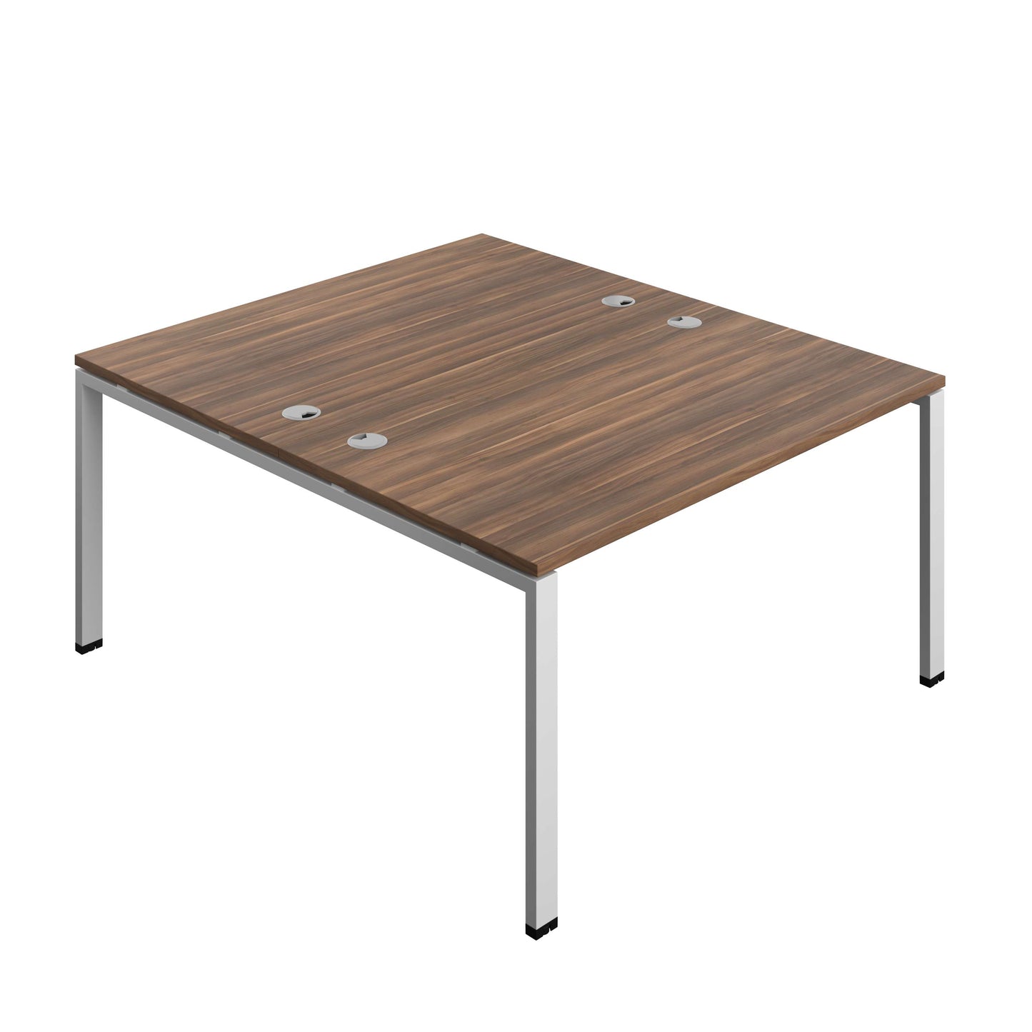 Synergy Bench with Cable Ports: 2 Person (FSC) : Goal Post Leg : 1400 | 800 | Dark Walnut/Silver