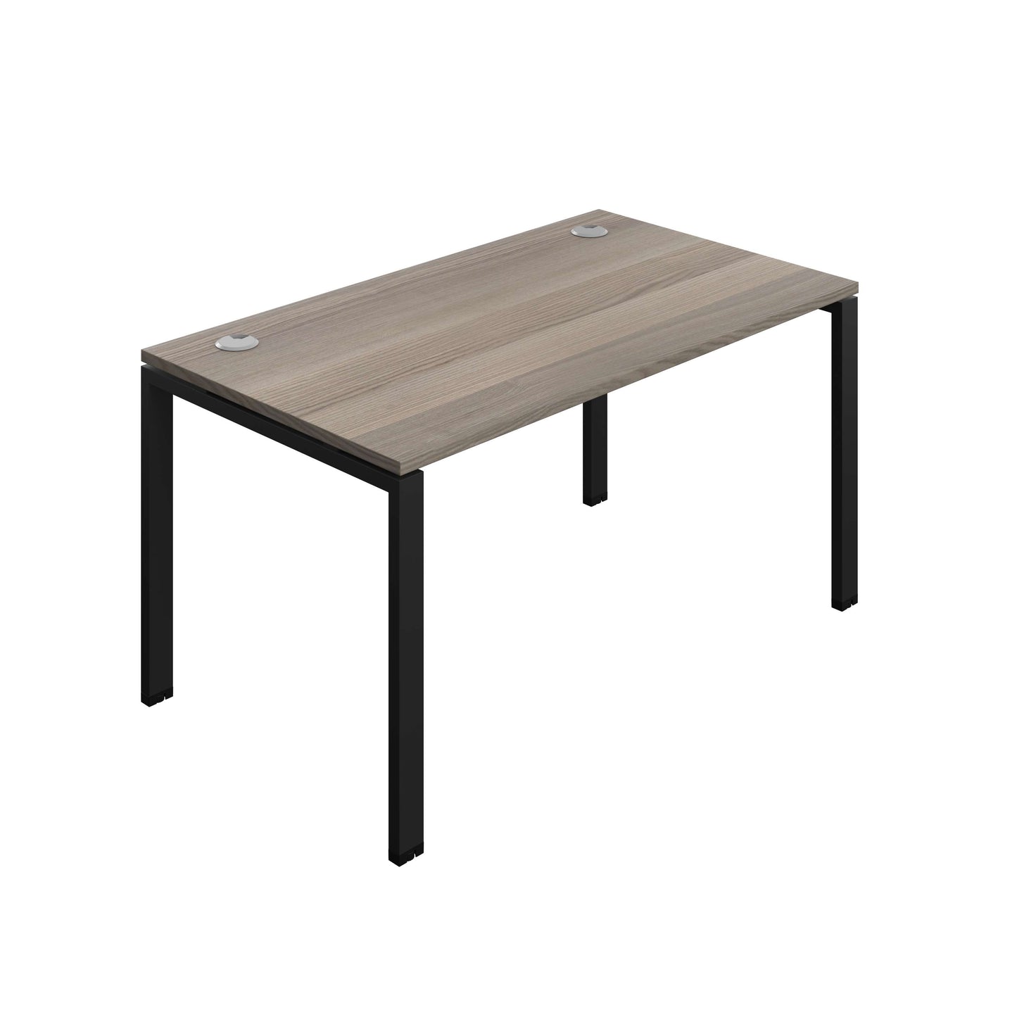 Synergy Bench with Cable Ports: 1 Person (FSC) : Goal Post Leg : 1400 | 800 | Grey Oak/Black