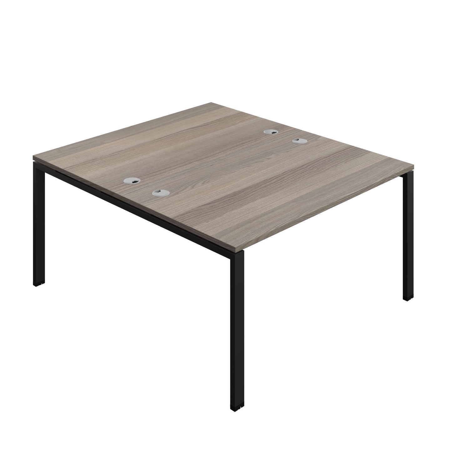 Synergy Bench with Cable Ports: 2 Person (FSC) : Goal Post Leg : 1400 | 800 | Grey Oak/Black