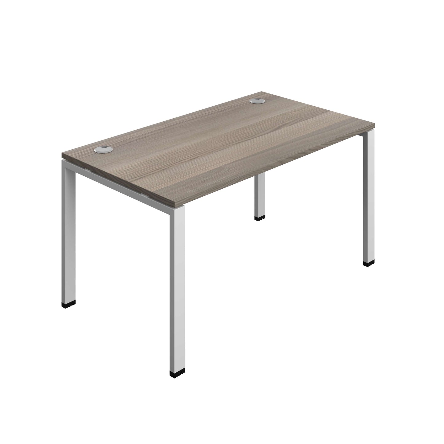 Synergy Bench with Cable Ports: 1 Person (FSC) : Goal Post Leg : 1400 | 800 | Grey Oak/Silver