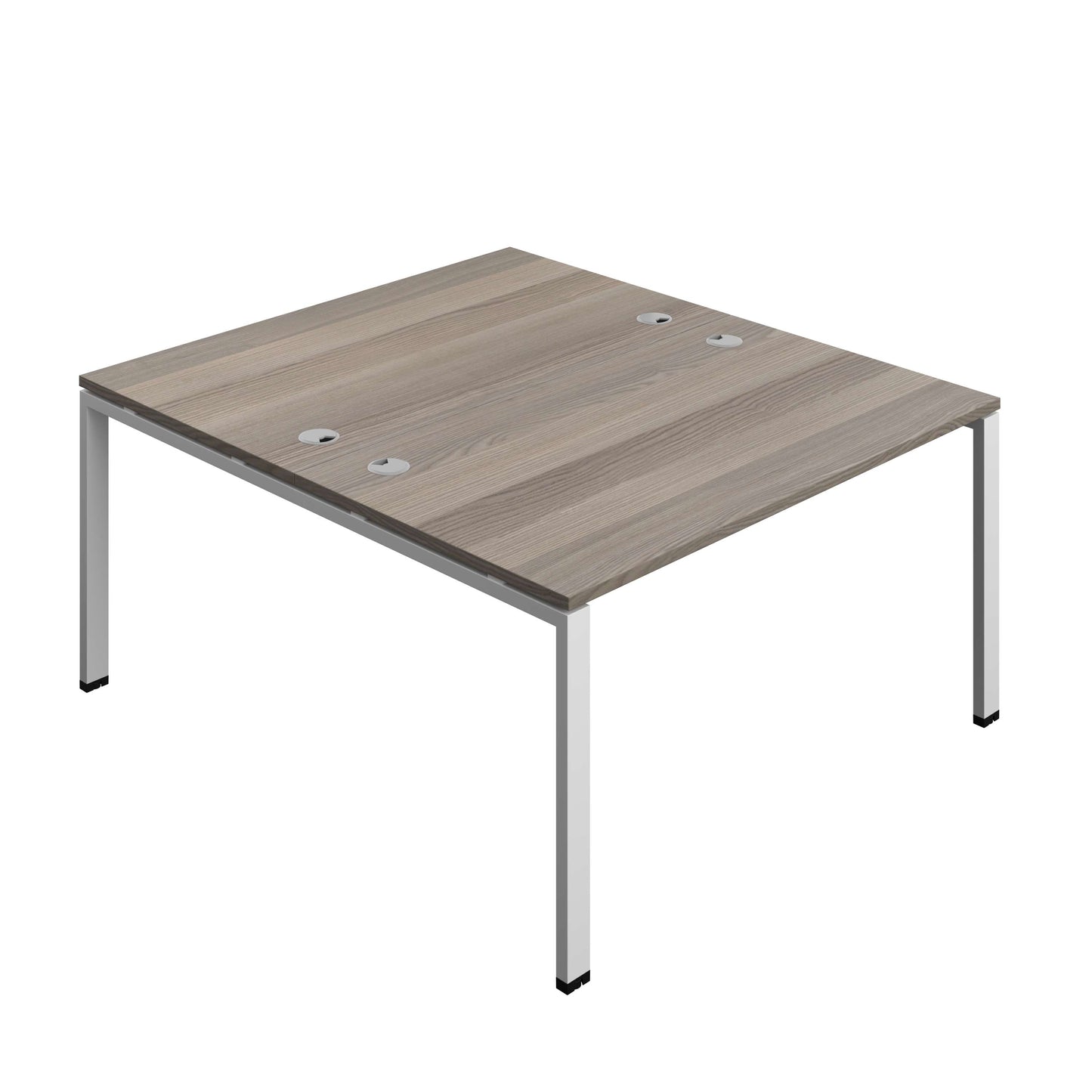 Synergy Bench with Cable Ports: 2 Person (FSC) : Goal Post Leg : 1400 | 800 | Grey Oak/Silver