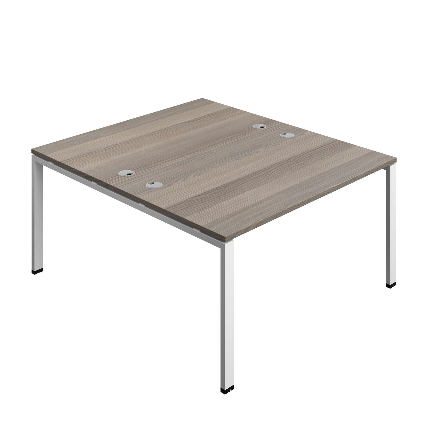 Synergy Bench with Cable Ports: 2 Person (FSC) : Goal Post Leg : 1400 | 800 | Grey Oak/White
