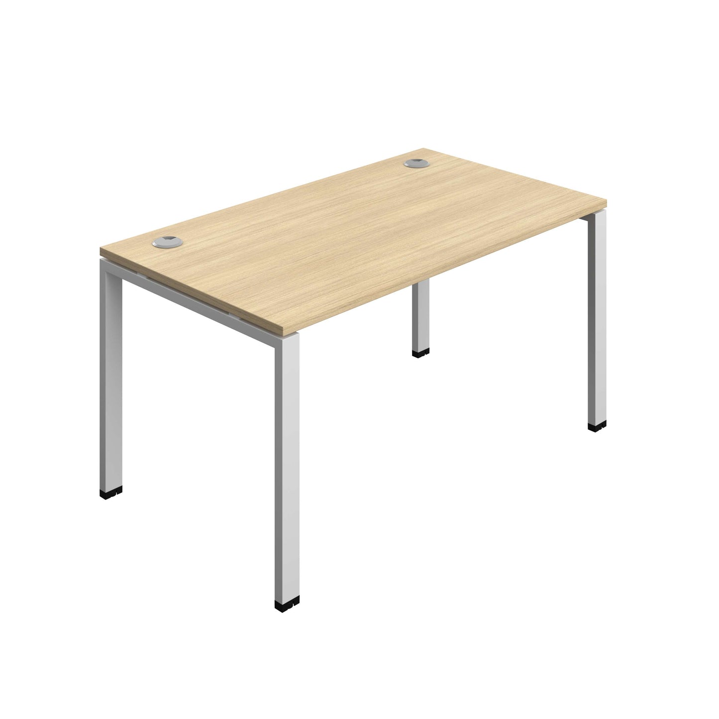 Synergy Bench with Cable Ports: 1 Person (FSC) : Goal Post Leg : 1400 | 800 | Nova Oak/Silver