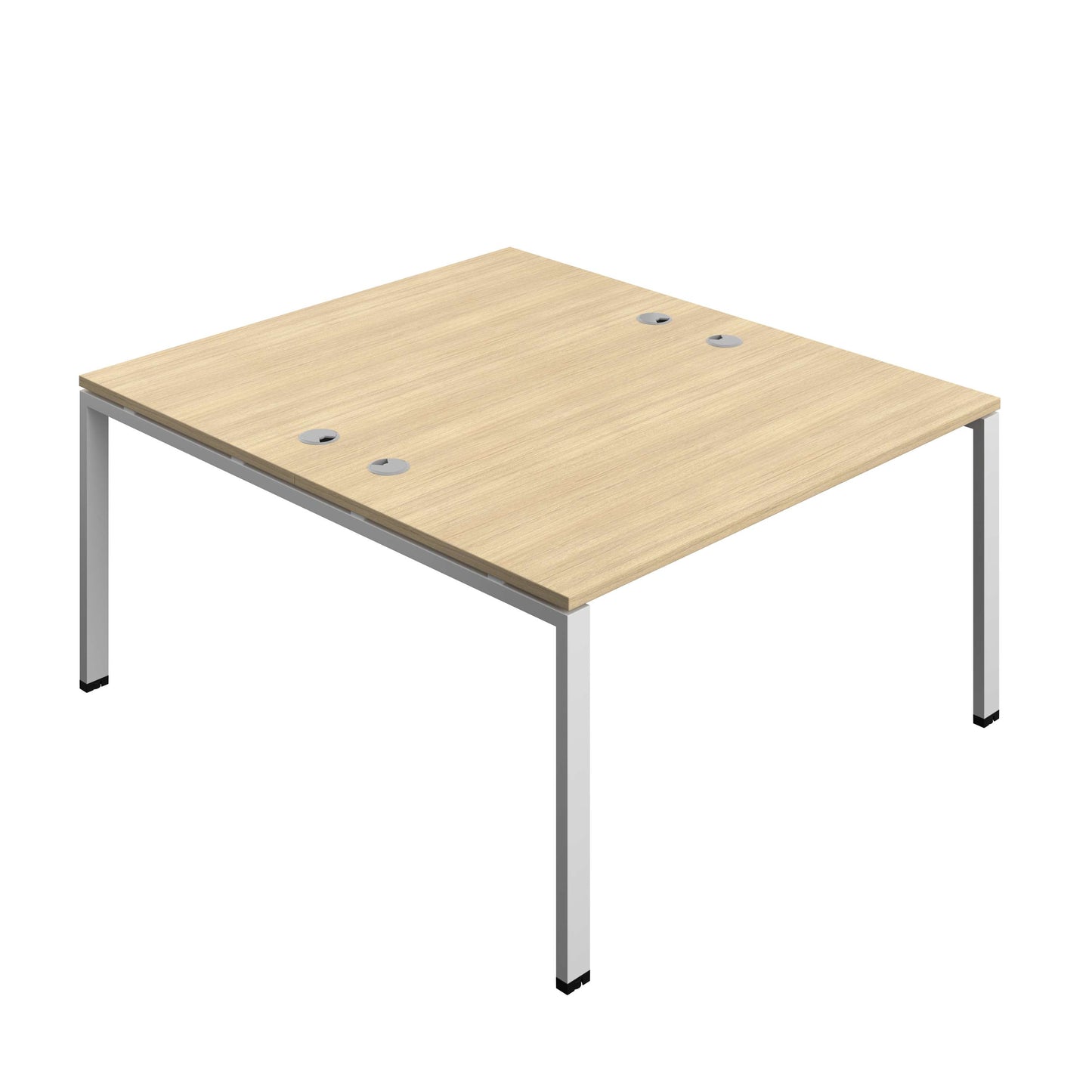 Synergy Bench with Cable Ports: 2 Person (FSC) : Goal Post Leg : 1400 | 800 | Nova Oak/Silver