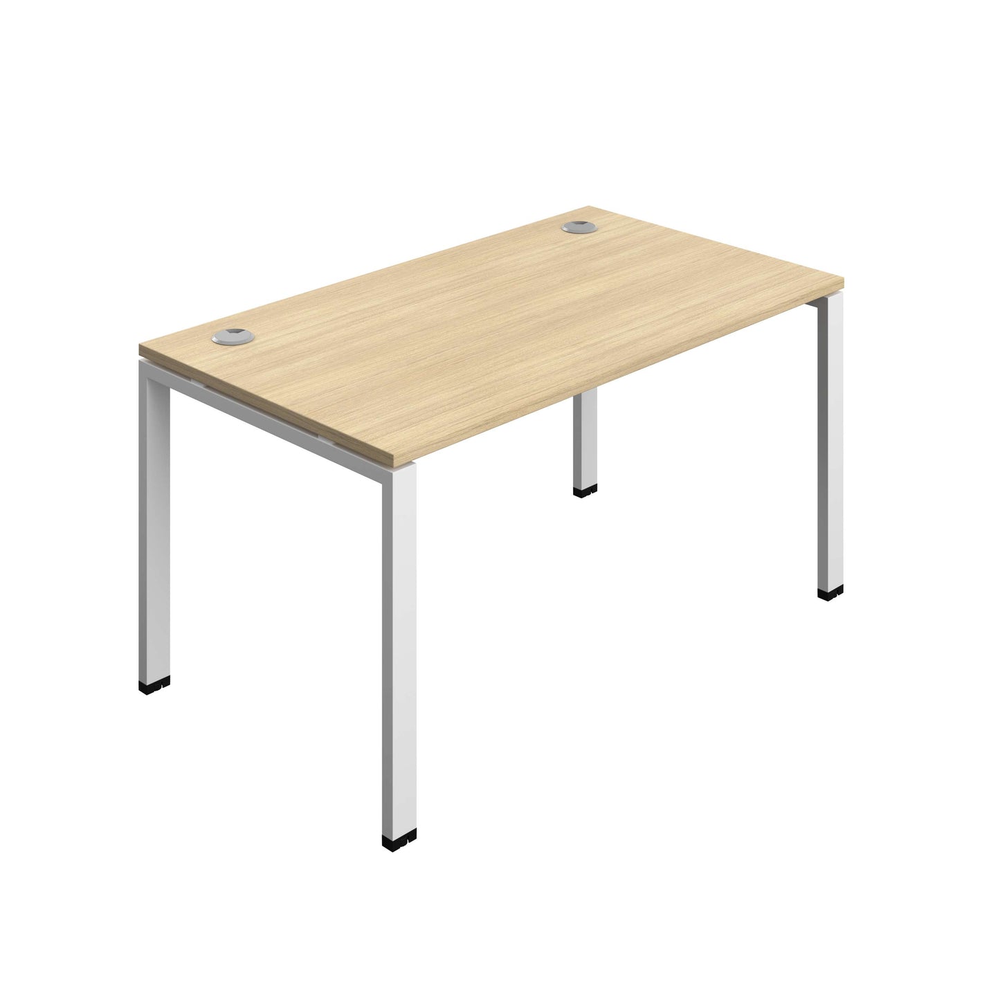 Synergy Bench with Cable Ports: 1 Person (FSC) : Goal Post Leg : 1400 | 800 | Nova Oak/White