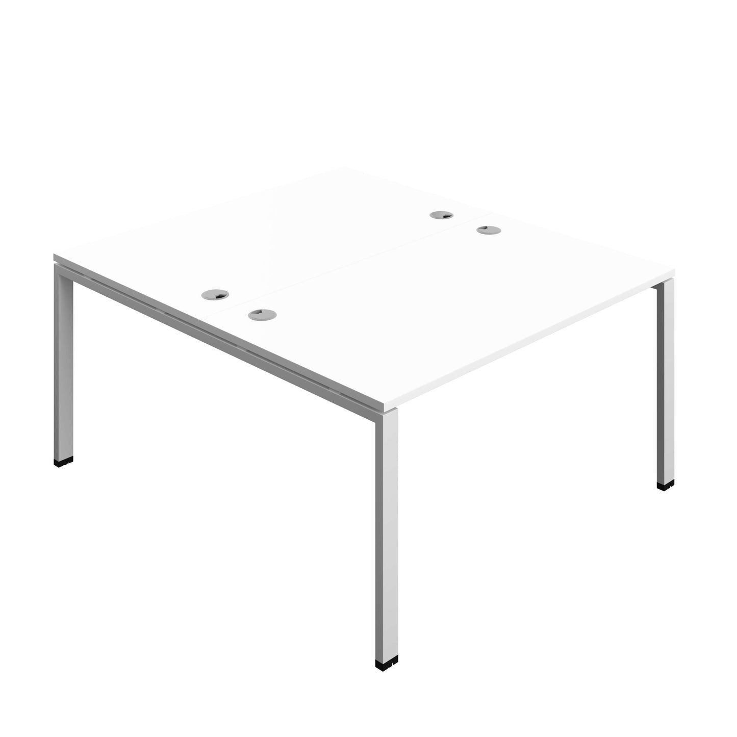 Synergy Bench with Cable Ports: 2 Person (FSC) : Goal Post Leg : 1400 | 800 | White/Silver