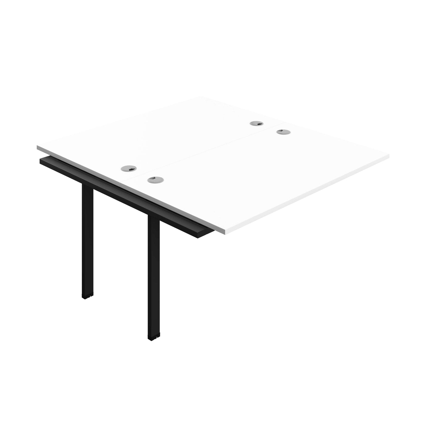 Synergy Bench Extension with Cable Ports: 2 Person (FSC) : 1400 | 800 | White/Silver