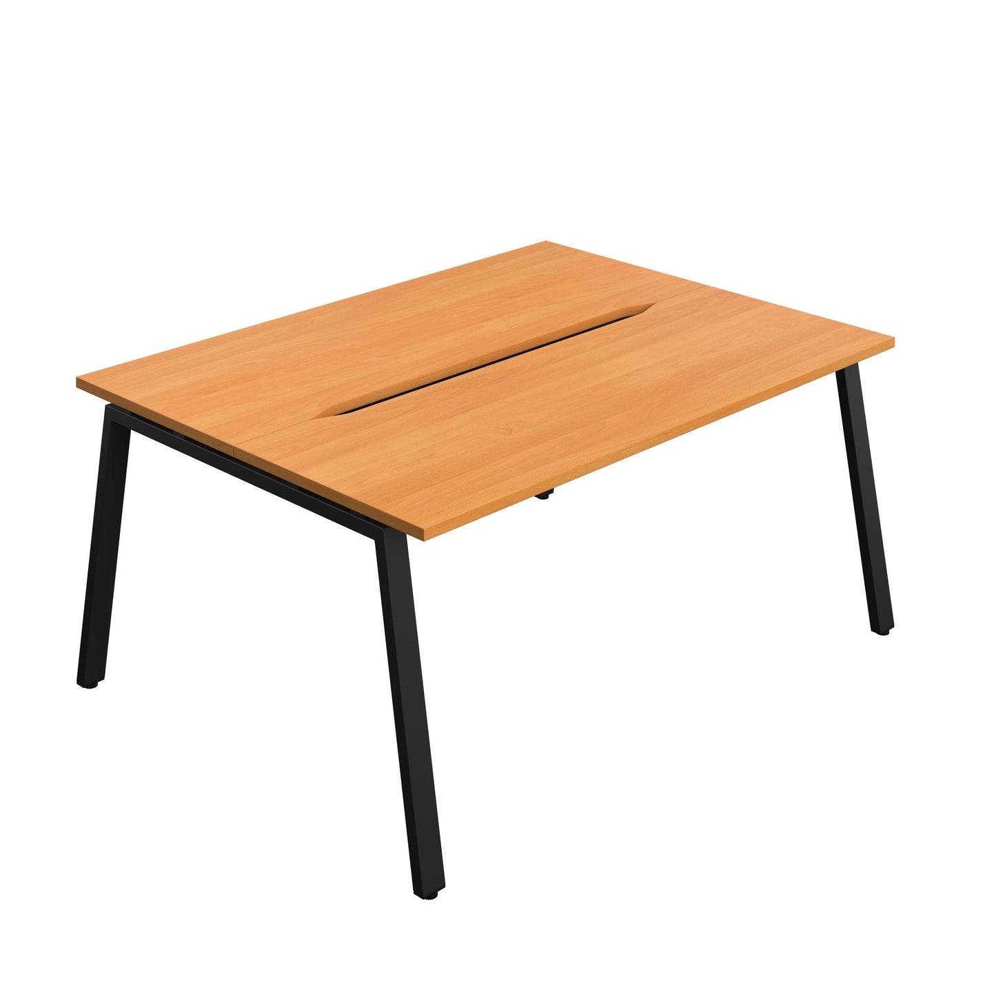 Synergy Bench with Cut Out: 2 Person (FSC) : A-Frame Leg : 1600 | 600 | Beech/Black