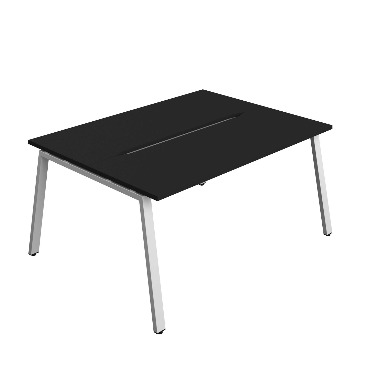 Synergy Bench with Cut Out: 2 Person (FSC) : A-Frame Leg : 1600 | 600 | Black/Silver