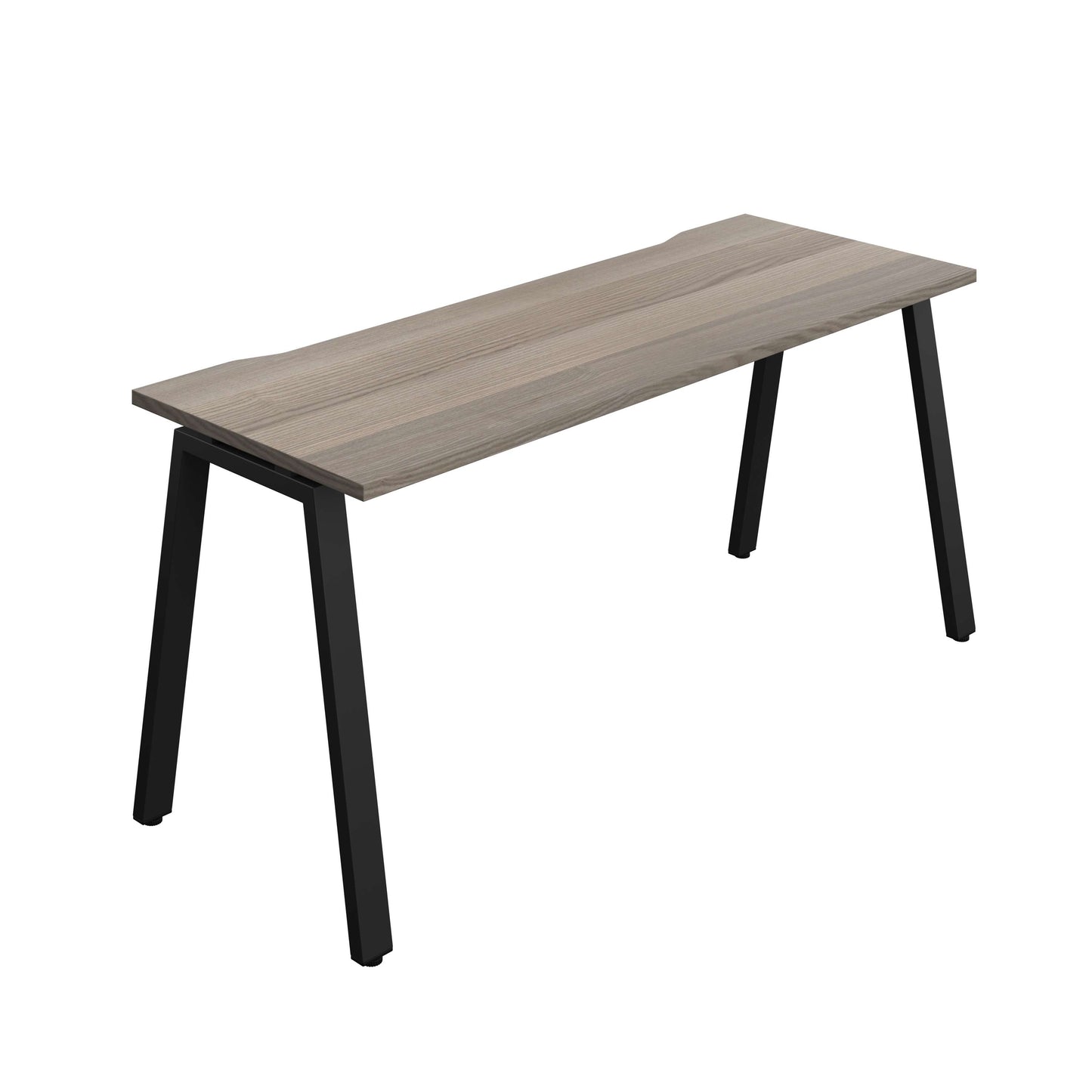 Synergy Bench with Cut Out: 1 Person (FSC) : A-Frame Leg : 1600 | 600 | Grey Oak/Black