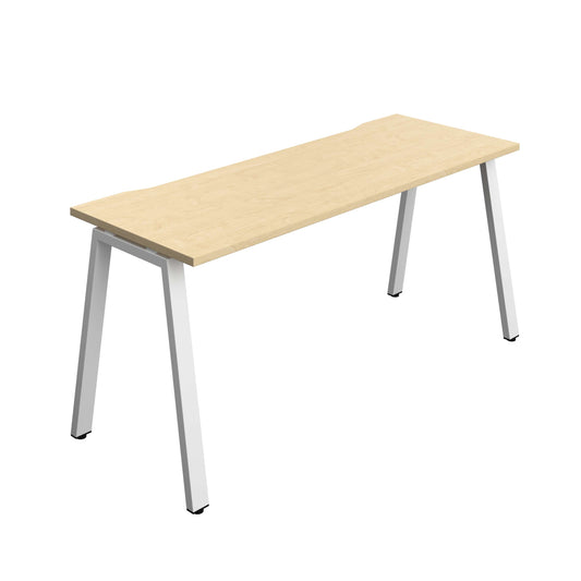 Synergy Bench with Cut Out: 1 Person (FSC) : A-Frame Leg : 1600 | 600 | Maple/White