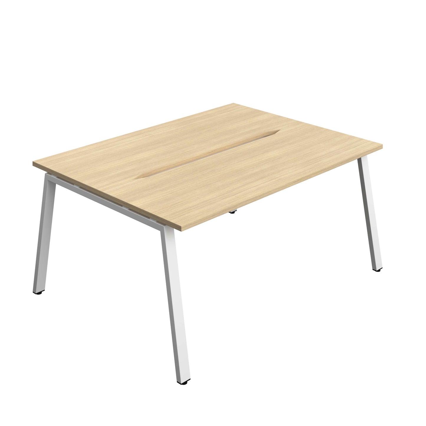 Synergy Bench with Cut Out: 2 Person (FSC) : A-Frame Leg : 1600 | 600 | Nova Oak/White