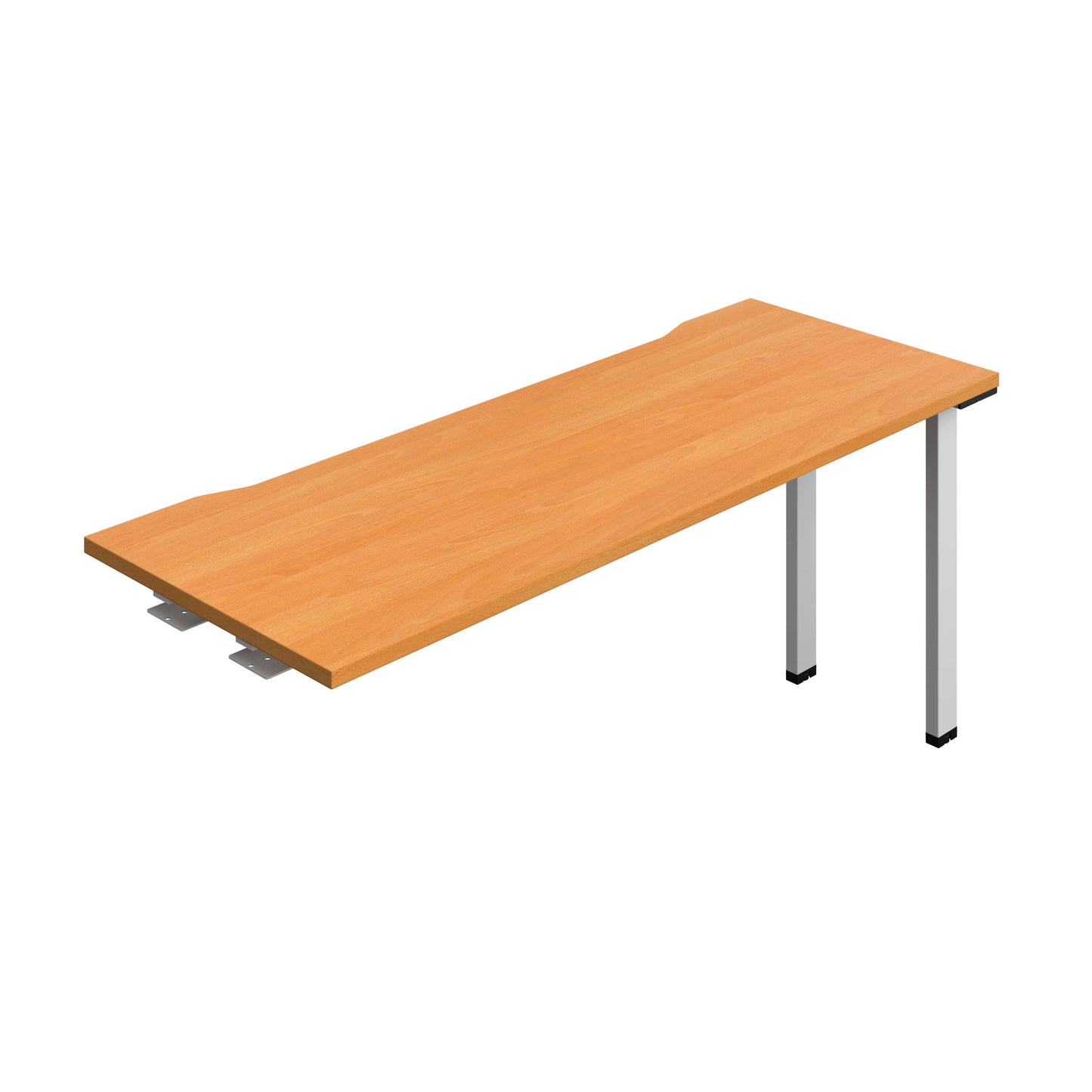 Synergy Bench Extension with Cut Out: 1 Person (FSC) : 1600 | 600 | Beech/Silver