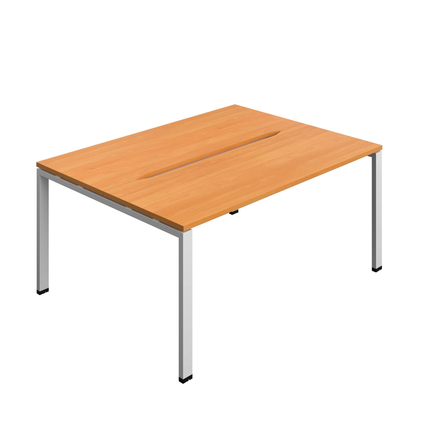 Synergy Bench with Cut Out: 2 Person (FSC) : Goal Post Leg : 1600 | 600 | Beech/Silver