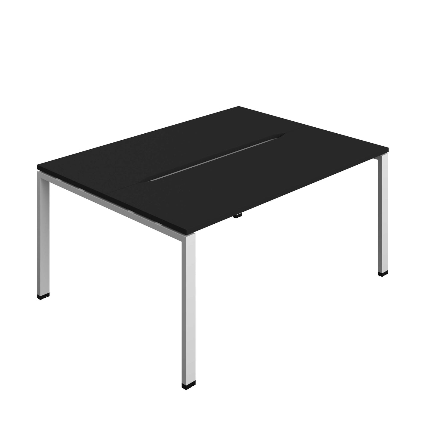 Synergy Bench with Cut Out: 2 Person (FSC) : Goal Post Leg : 1600 | 600 | Black/Silver