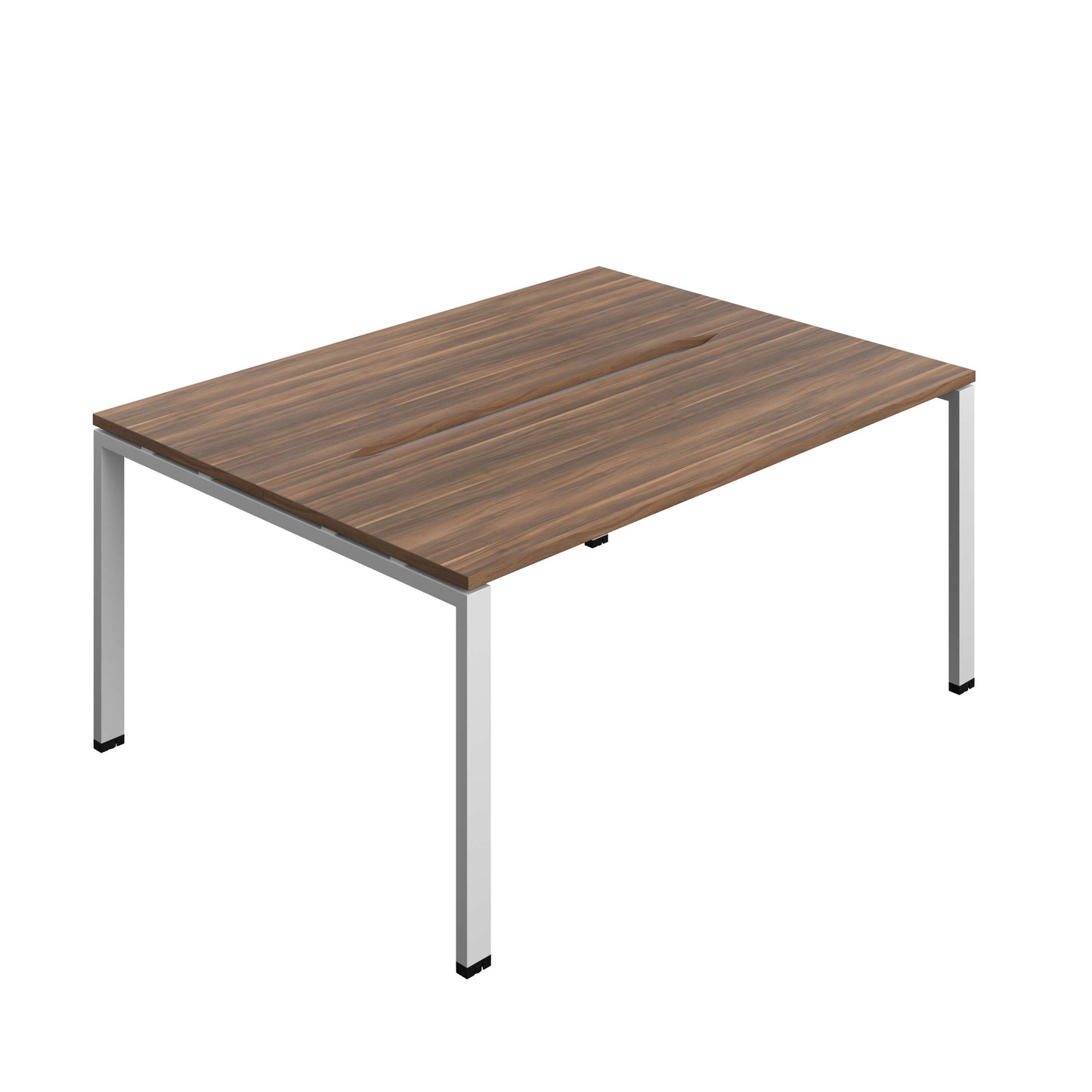 Synergy Bench with Cut Out: 2 Person (FSC) : Goal Post Leg : 1600 | 600 | Dark Walnut/Silver