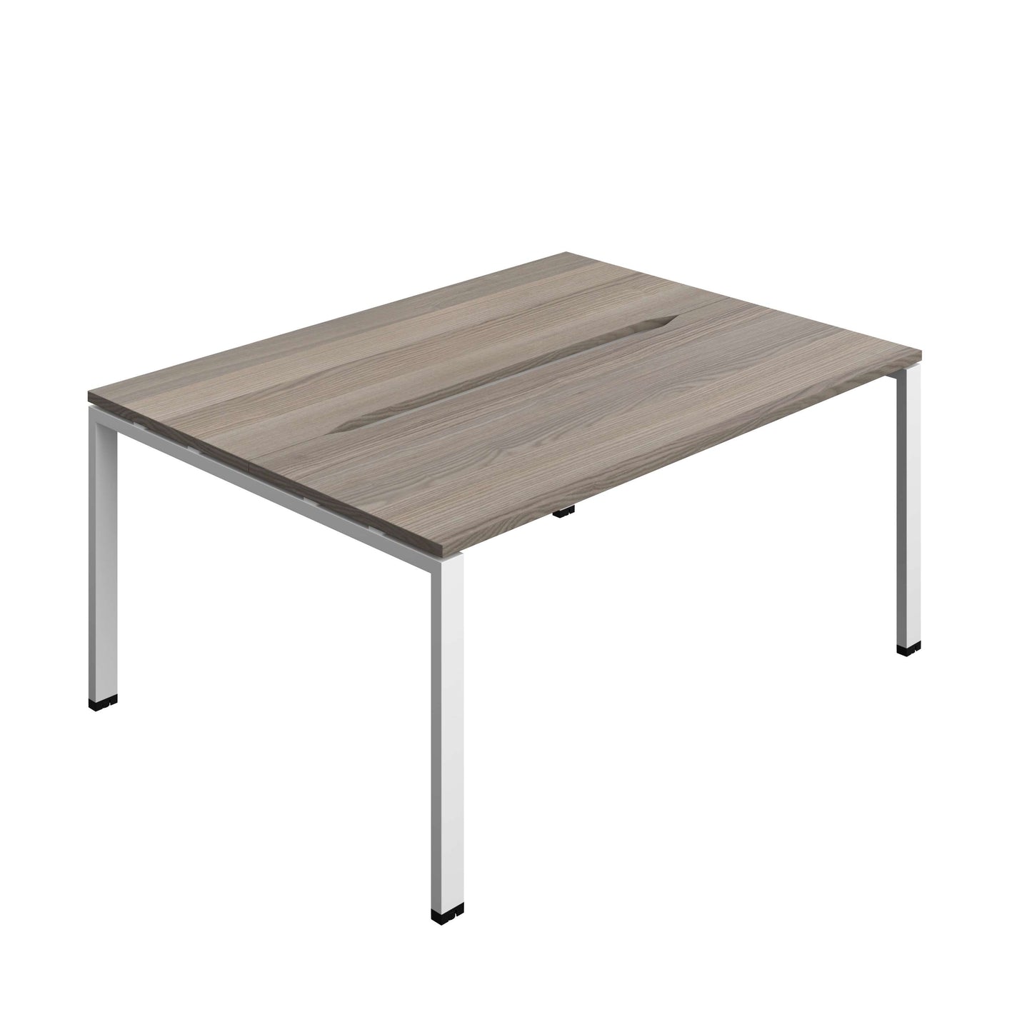 Synergy Bench with Cut Out: 2 Person (FSC) : Goal Post Leg : 1600 | 600 | Grey Oak/White