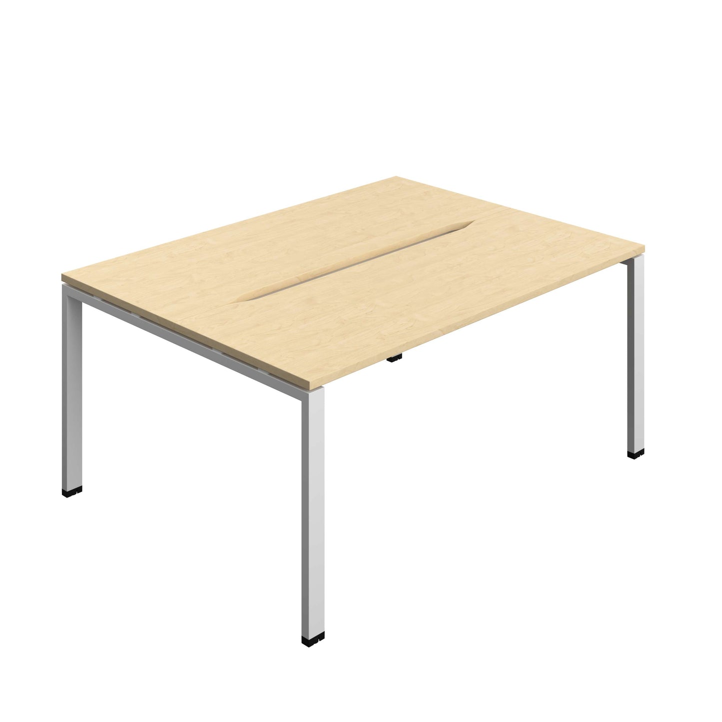 Synergy Bench with Cut Out: 2 Person (FSC) : Goal Post Leg : 1600 | 600 | Maple/Silver