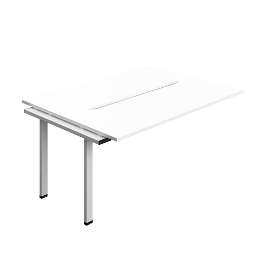 Synergy Bench Extension with Cut Out: 2 Person (FSC) : 1600 | 600 | White/Silver