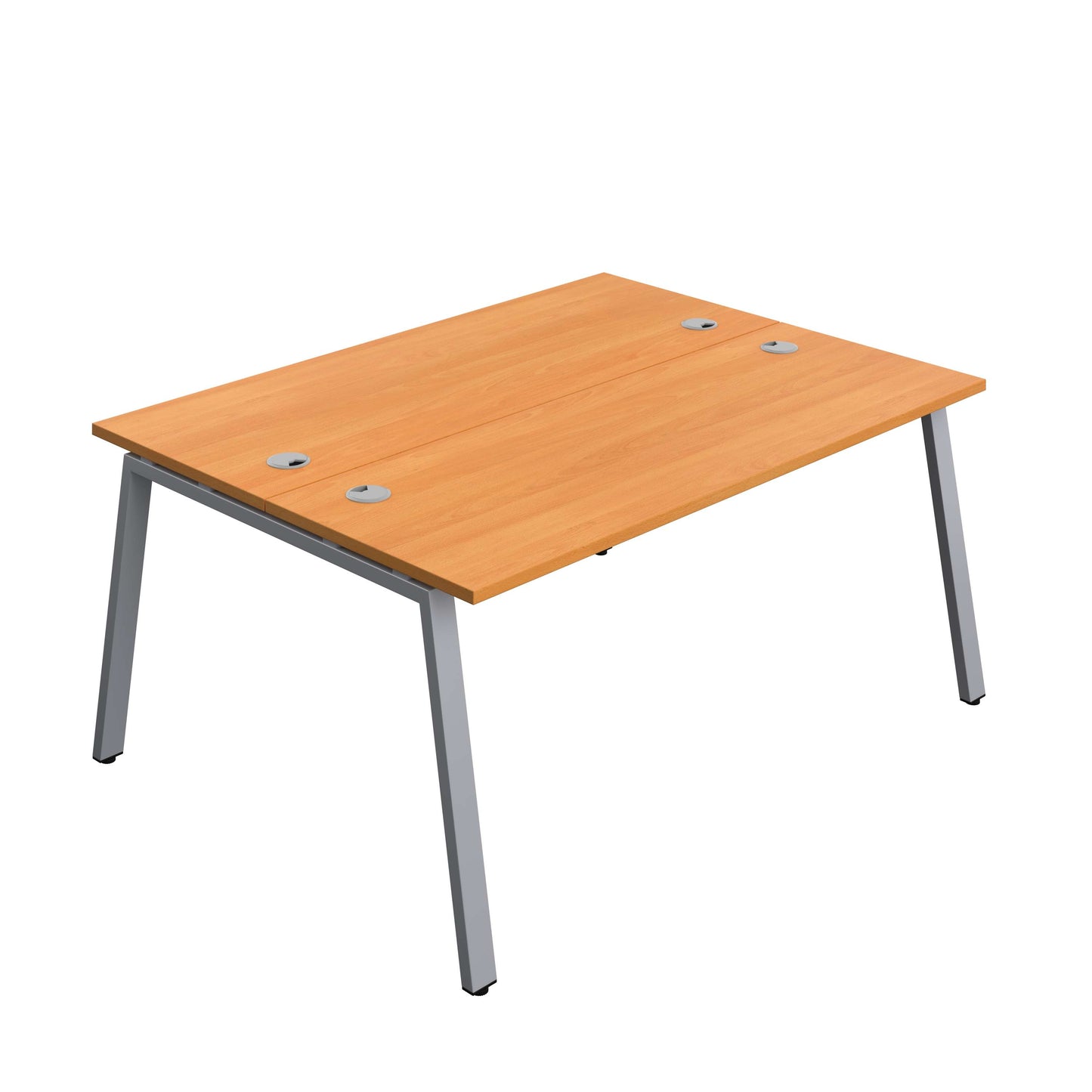 Synergy Bench with Cable Ports: 2 Person (FSC) : A-Frame Leg : 1600 | 600 | Beech/Silver