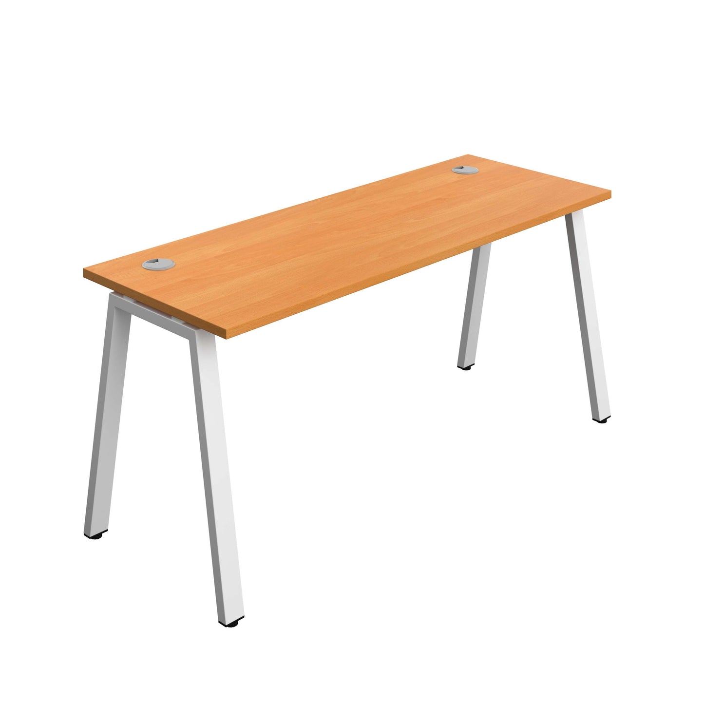 Synergy Bench with Cable Ports: 1 Person (FSC) : A-Frame Leg : 1600 | 600 | Beech/White