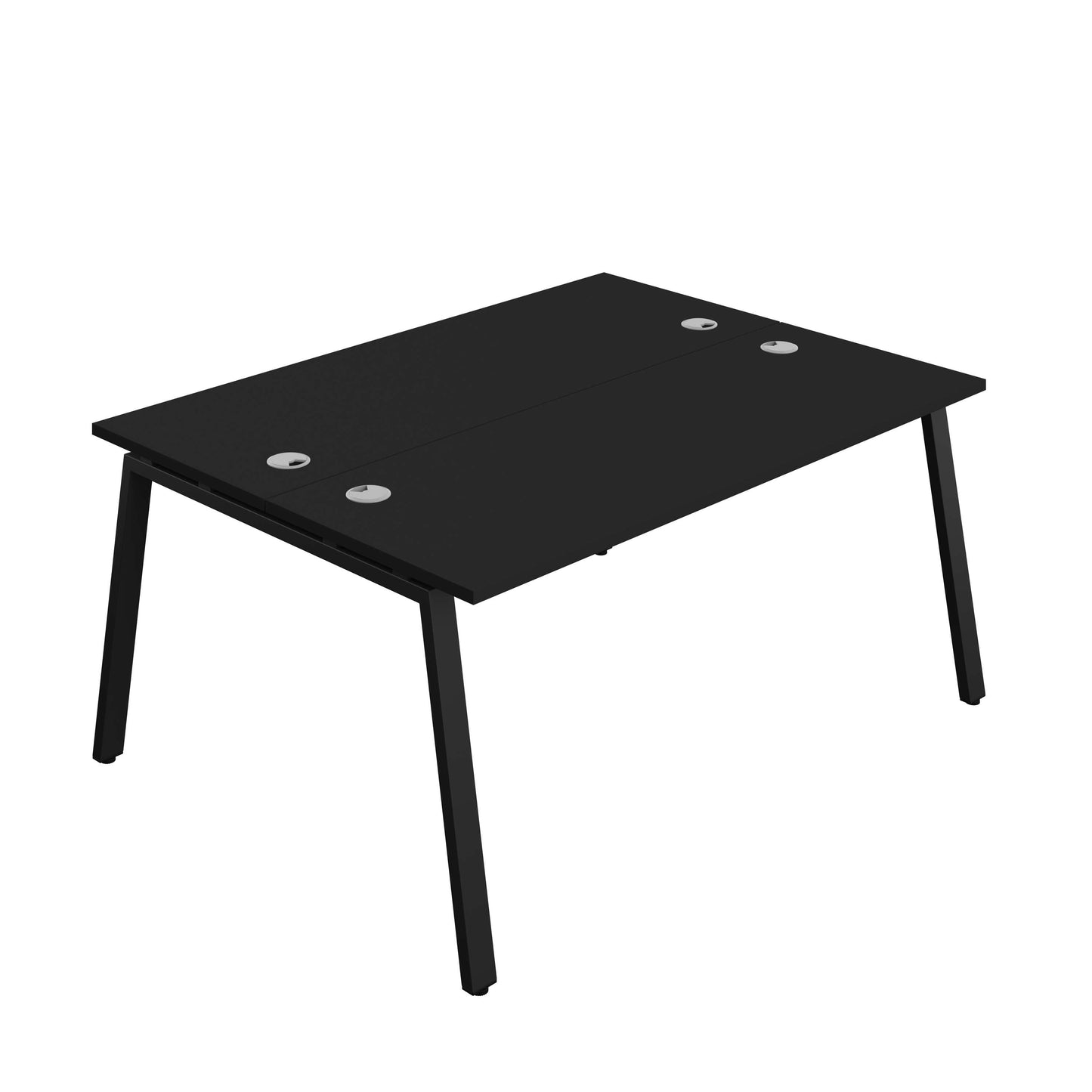 Synergy Bench with Cable Ports: 2 Person (FSC) : A-Frame Leg : 1600 | 600 | Black/Black