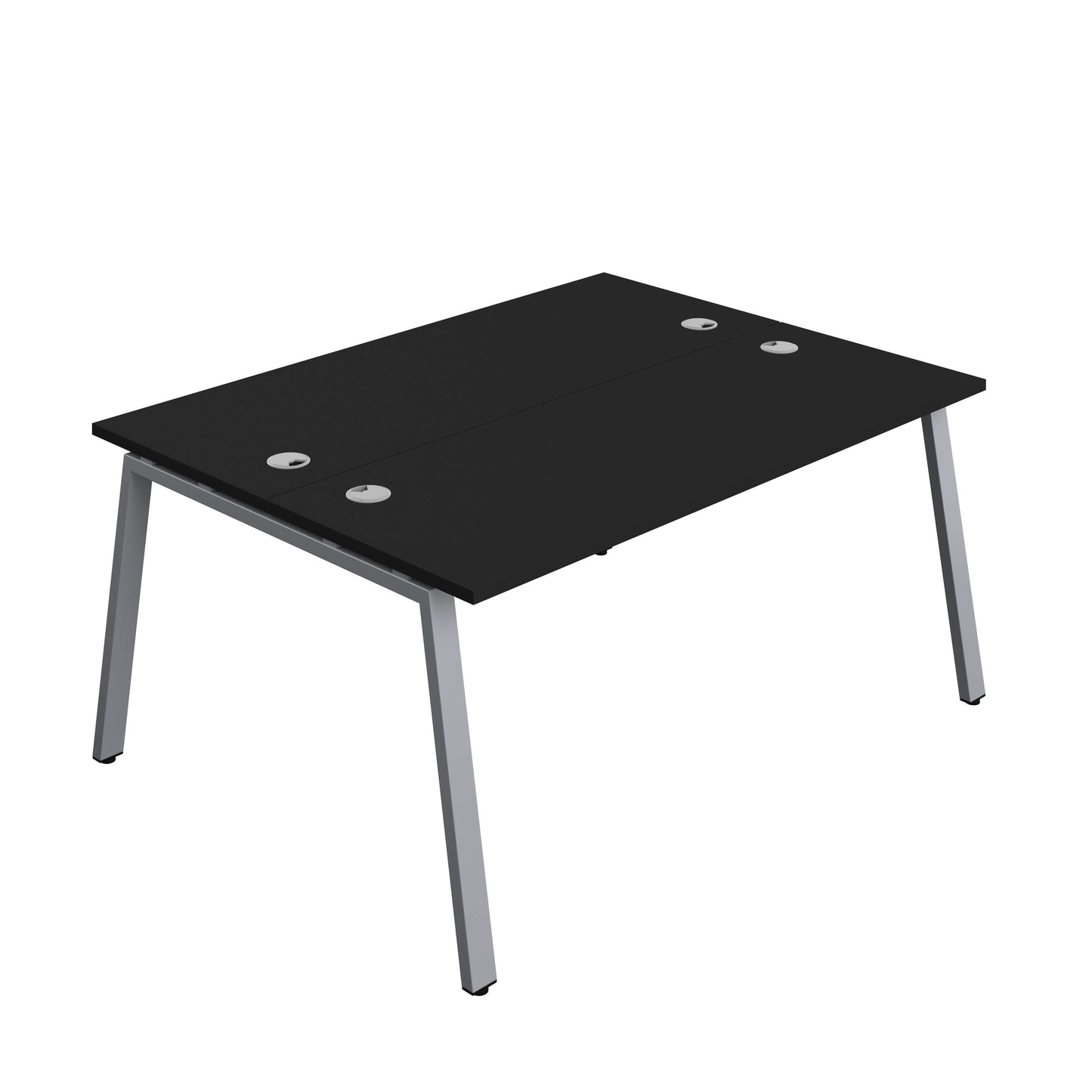 Synergy Bench with Cable Ports: 2 Person (FSC) : A-Frame Leg : 1600 | 600 | Black/Silver