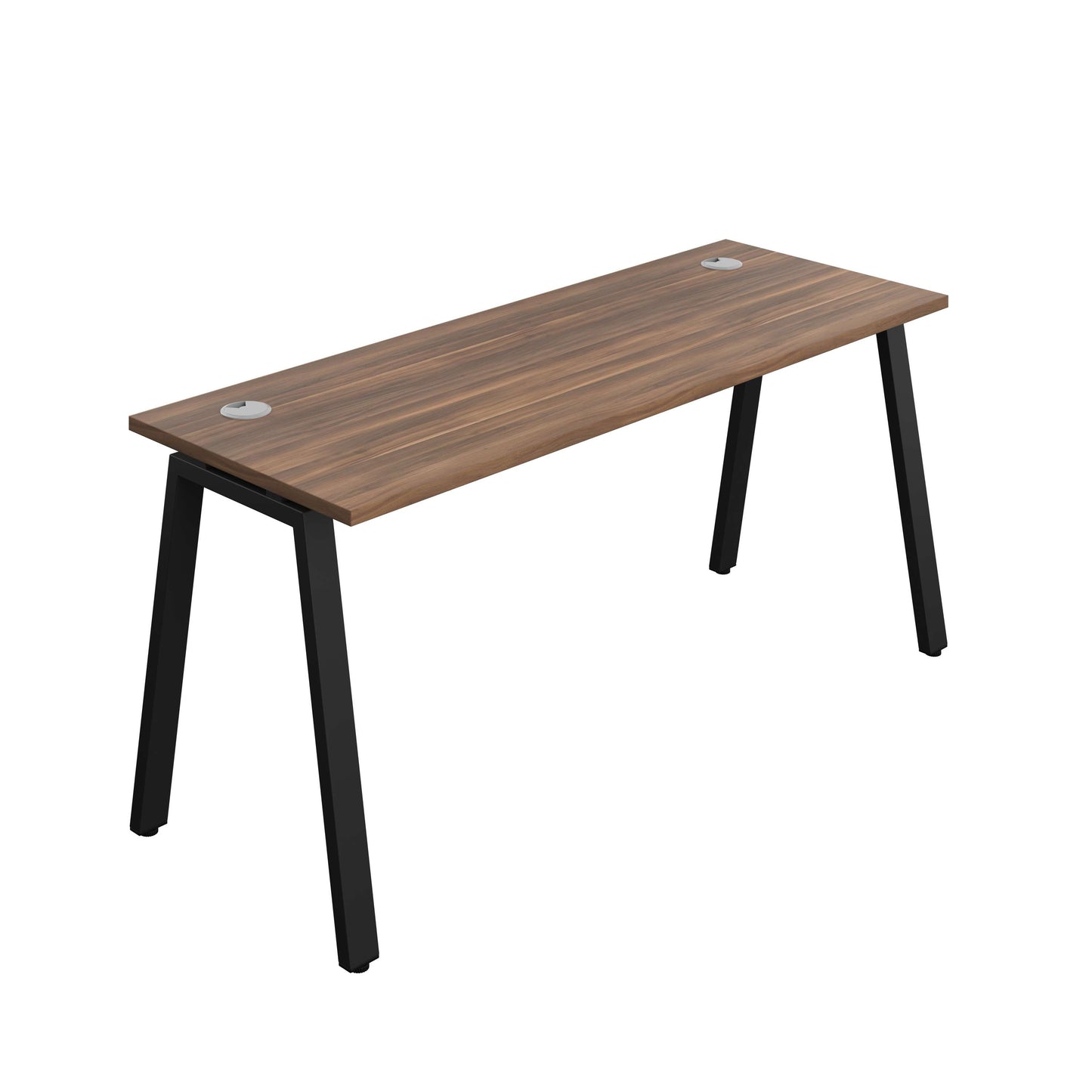 Synergy Bench with Cable Ports: 1 Person (FSC) : A-Frame Leg : 1600 | 600 | Dark Walnut/Black