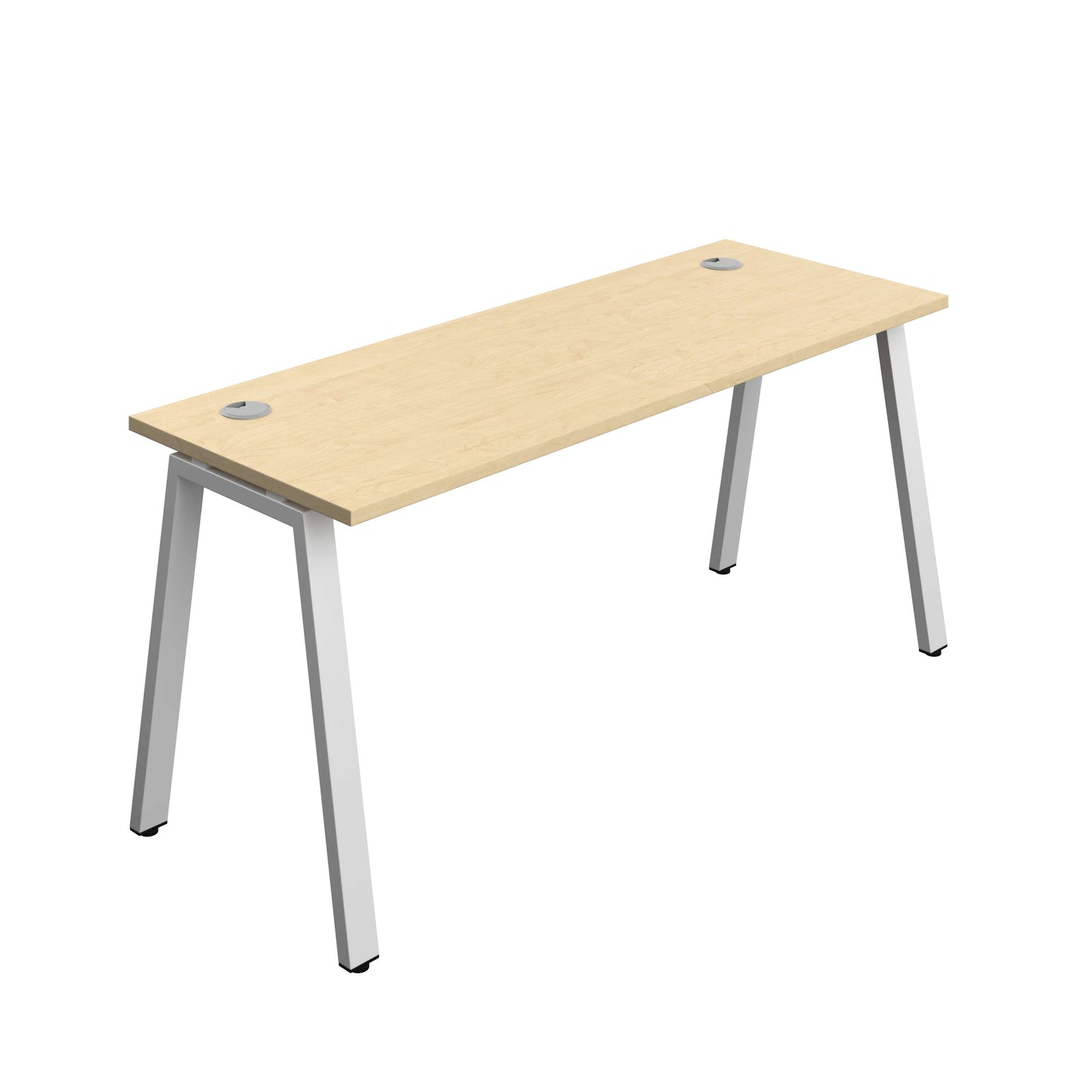 Synergy Bench with Cable Ports: 1 Person (FSC) : A-Frame Leg : 1600 | 600 | Maple/Silver