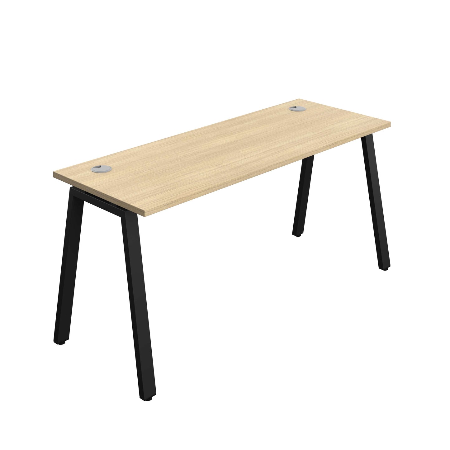 Synergy Bench with Cable Ports: 1 Person (FSC) : A-Frame Leg : 1600 | 600 | Nova Oak/Black
