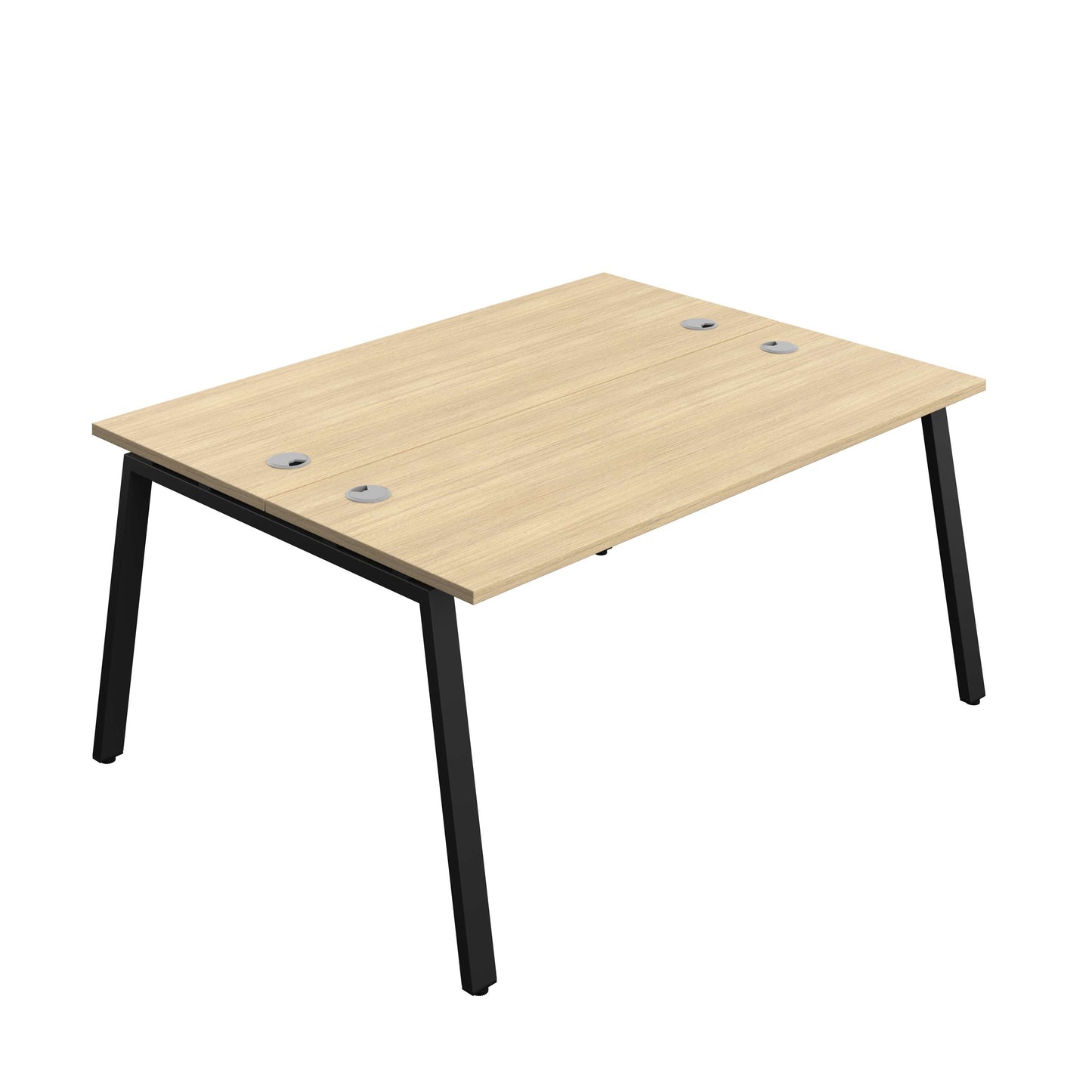Synergy Bench with Cable Ports: 2 Person (FSC) : A-Frame Leg : 1600 | 600 | Nova Oak/Black