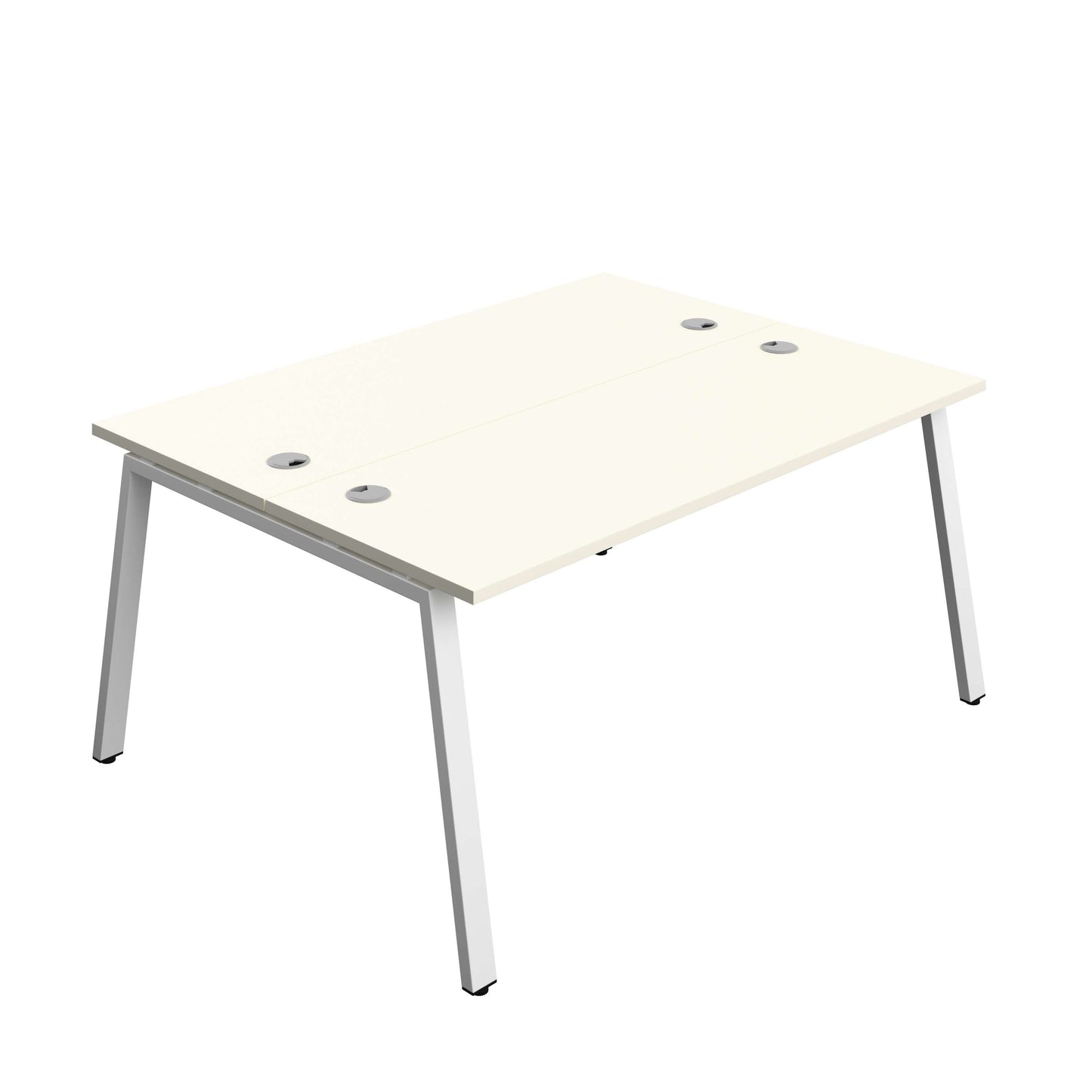 Synergy Bench with Cable Ports: 2 Person (FSC) : A-Frame Leg : 1600 | 600 | White/White