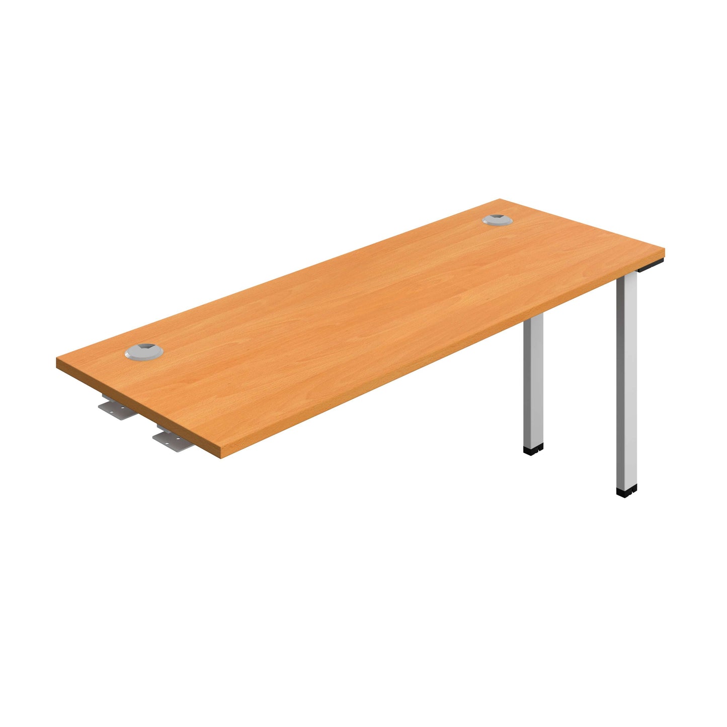 Synergy Bench Extension with Cable Ports: 1 Person (FSC) : 1600 | 600 | Beech/Silver