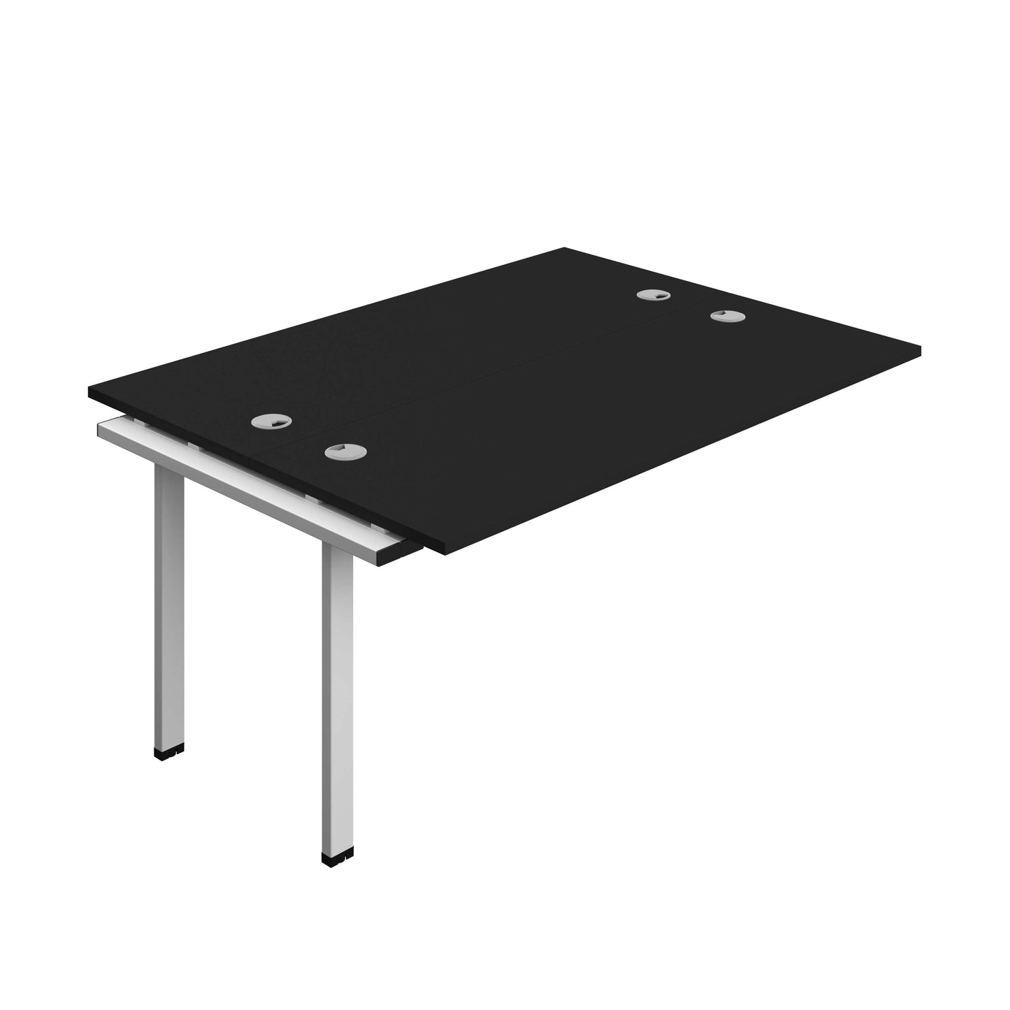Synergy Bench Extension with Cable Ports: 2 Person (FSC) : 1600 | 600 | Black/Silver